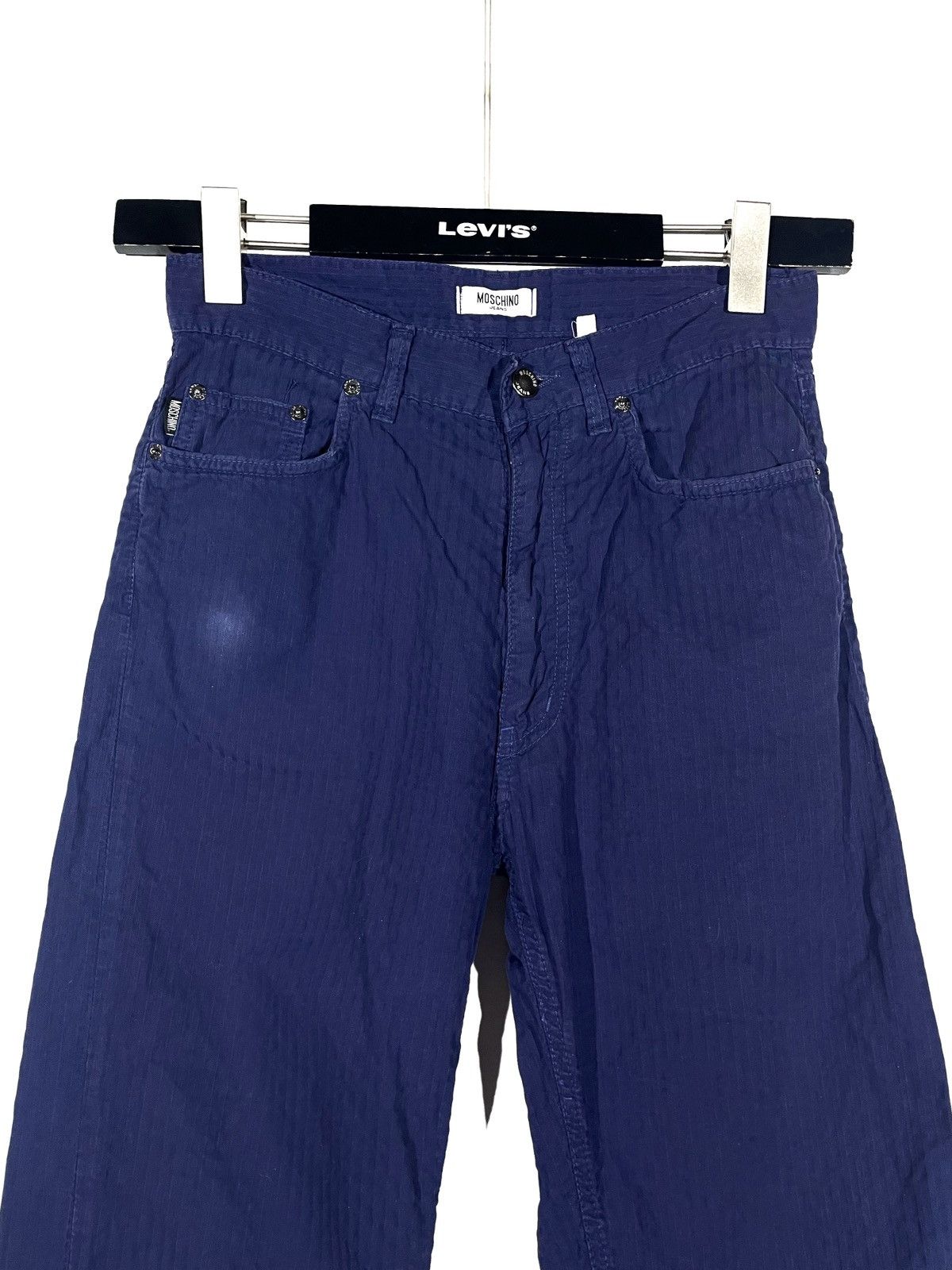 Moschino Moschino Blue Straight Zip Jeans Size 30 Cotton Stripe Print Size US 30 / EU 46 - 2 Thumbnail