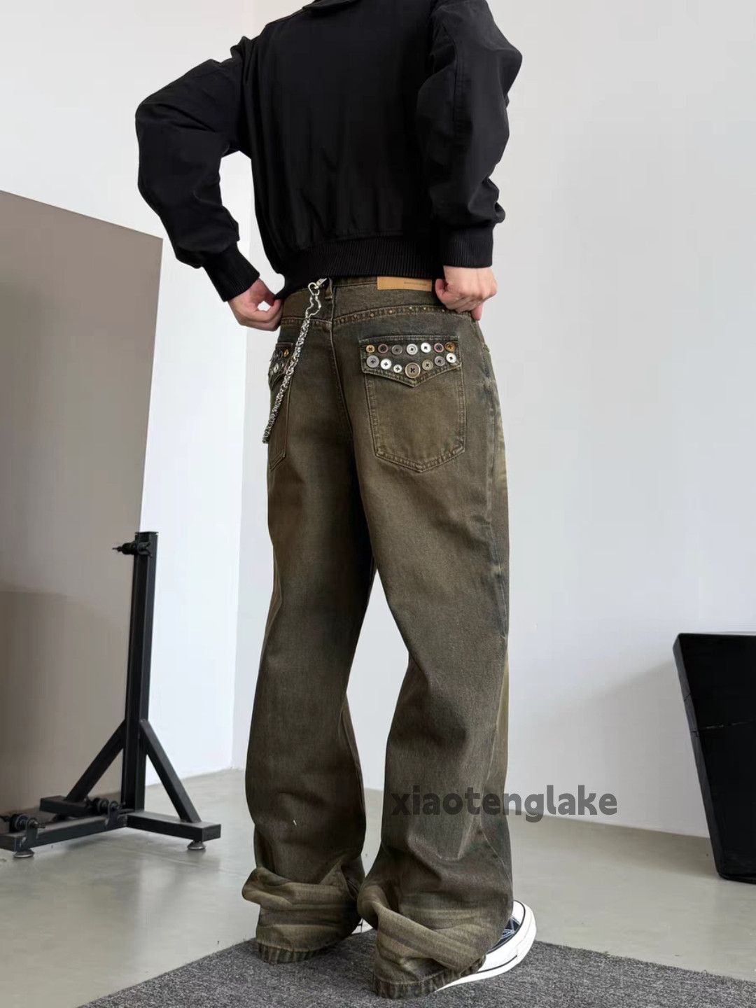 Jean xtl washed faded cleanfit vintage loose baggy jeans Size US 30 / EU 46 - 5 Thumbnail