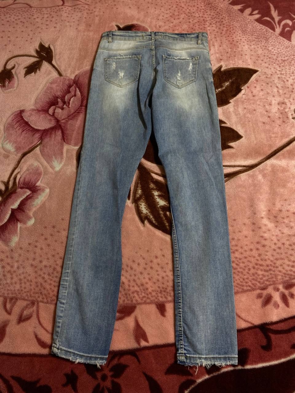 Japanese Brand Dirty Painted Distressed Flower print Faded Baggy Jeans Y2K Size US 30 / EU 46 - 6 Thumbnail