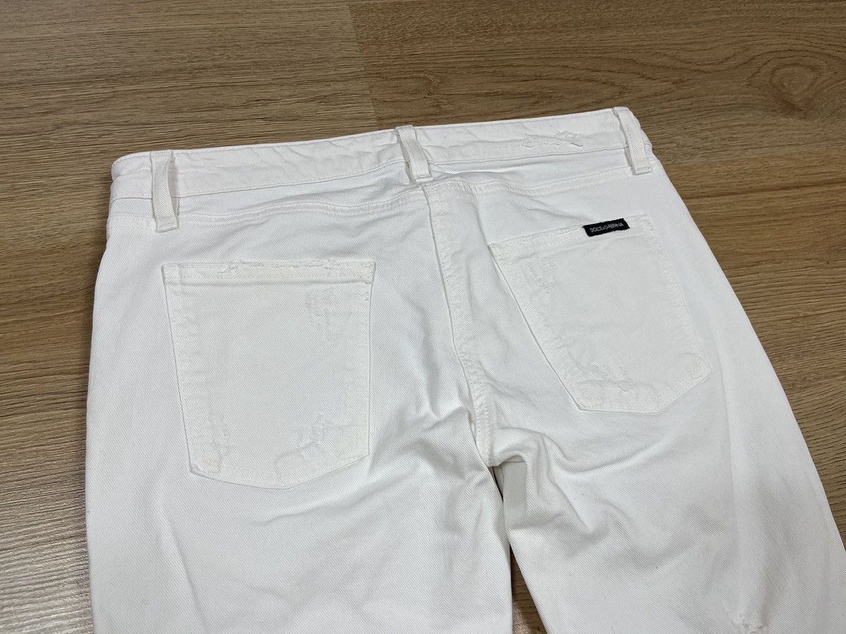 Dolce & Gabbana Dolce & Gabbana White Distressed Denim Skinny Jeans Zip Size 28" / US 6 / IT 42 - 14 Thumbnail