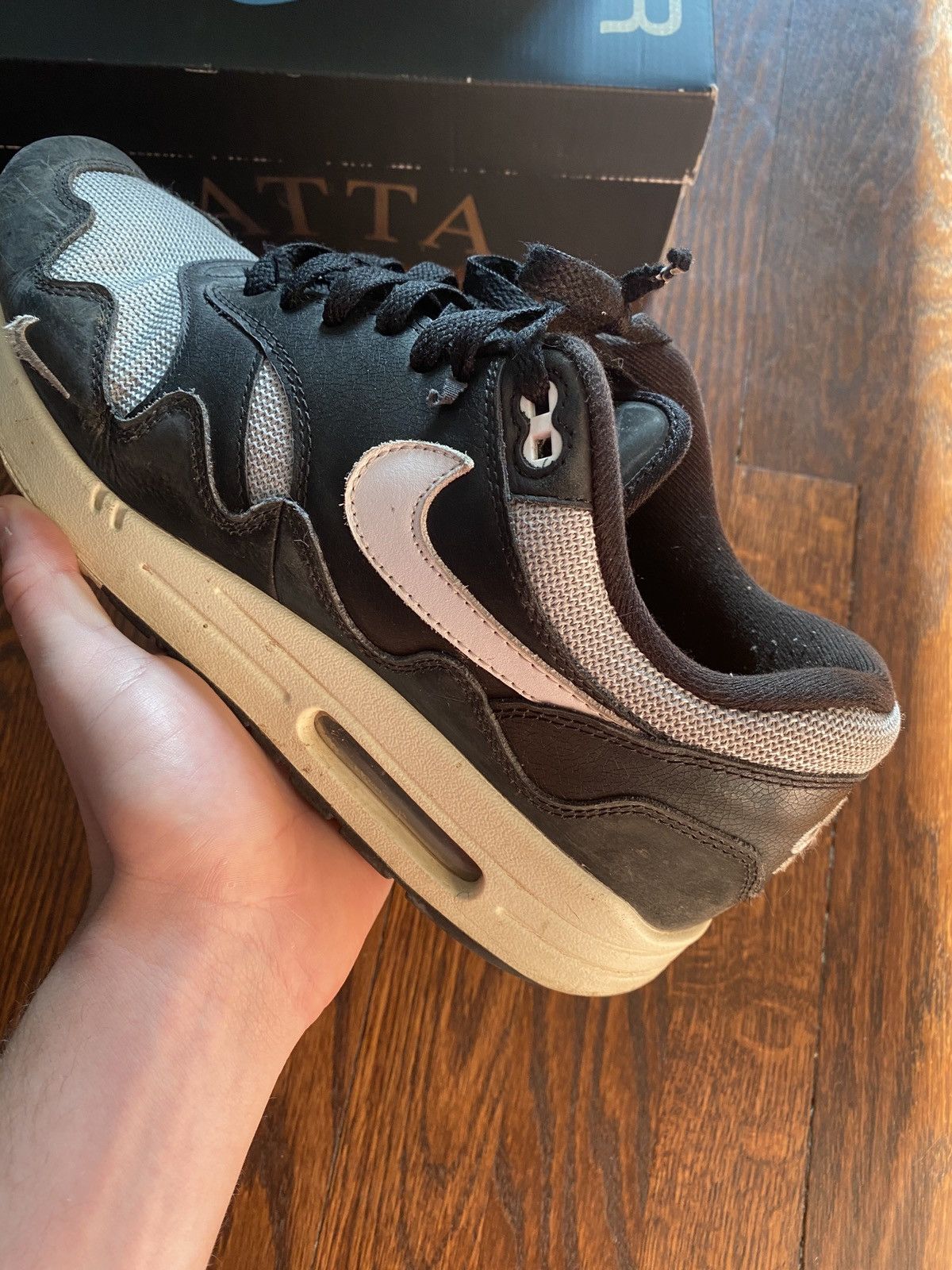 image of Black Patta Air Max One Shoes, Men's (Size 10.5)