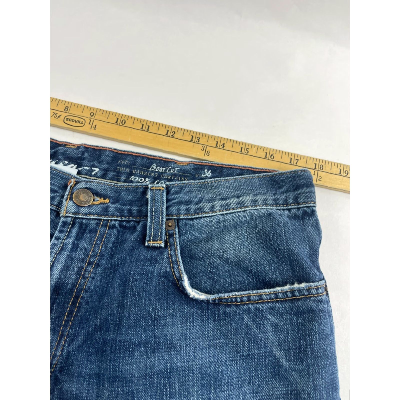 Eddie Bauer Eddie Bauer Jeans Men's 36 Blue Denim Boot Cut Pockets Size US 35 - 3 Thumbnail