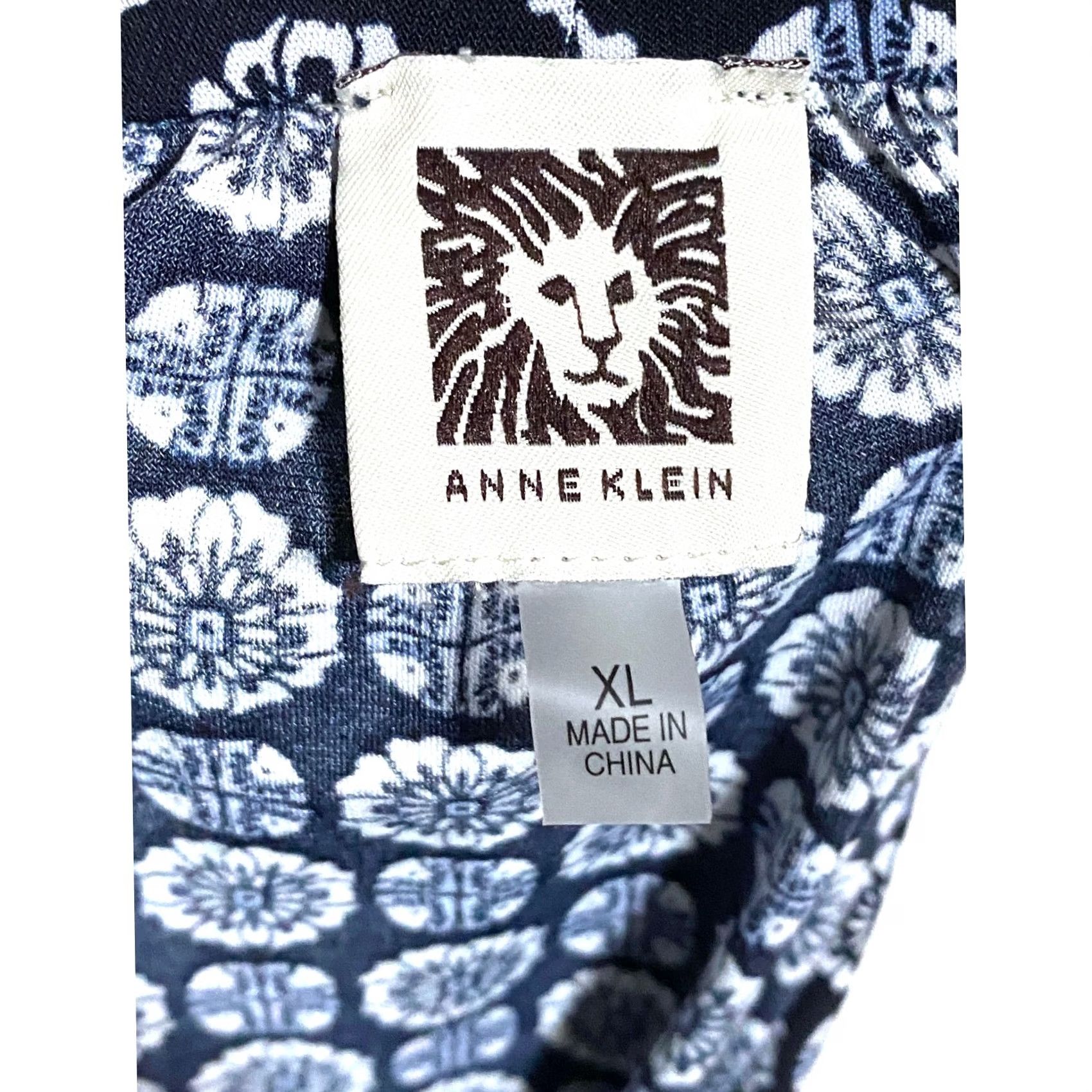 Anne Klein Anne Klein Floral V-Neck Tank Top Blouse XL Women Sleeveless Busy Office Preppy Floral Blue Size XL / US 12-14 / IT 48-50 - 5 Thumbnail