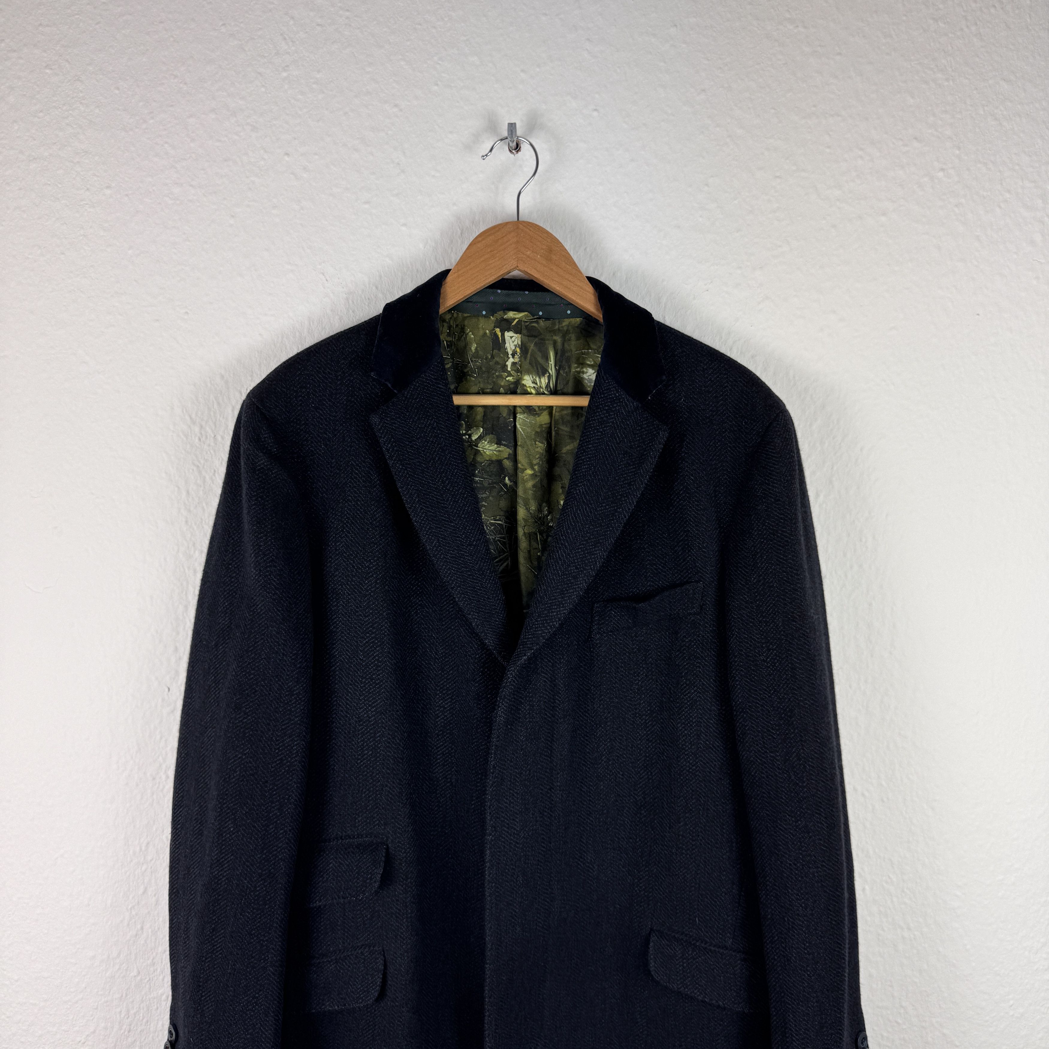 Etro RRP 1500€ ETRO WOOL BLEND TWEED NAVY SILK LONG COAT SIZE 54 Size US L / EU 52-54 / 3 - 3 Thumbnail