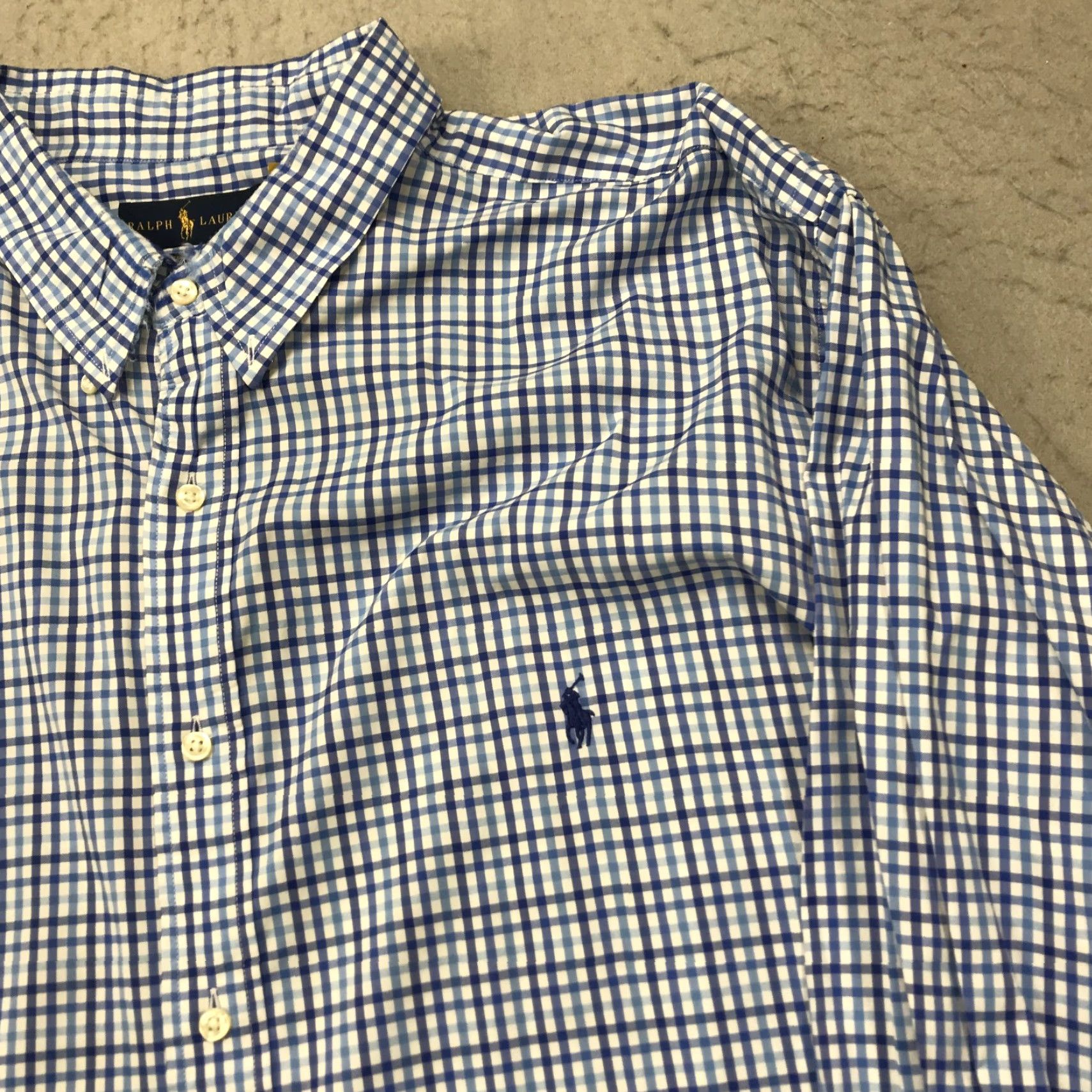 Ralph Lauren Ralph Lauren Shirt Mens 3XLT Tall Blue Check Performance Stretch Casual Button Up Shirt Size US XXL / EU 58 / 5 - 3 Thumbnail