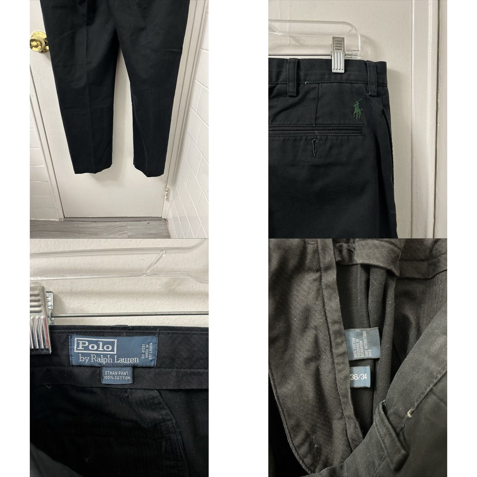 Polo Ralph Lauren Polo Ralph Lauren Ethan Pants Mens 36x30 Black Pleated Dress Pants Straight Leg Classic Fit Size US M / EU 48-50 / 2 - 8 Thumbnail