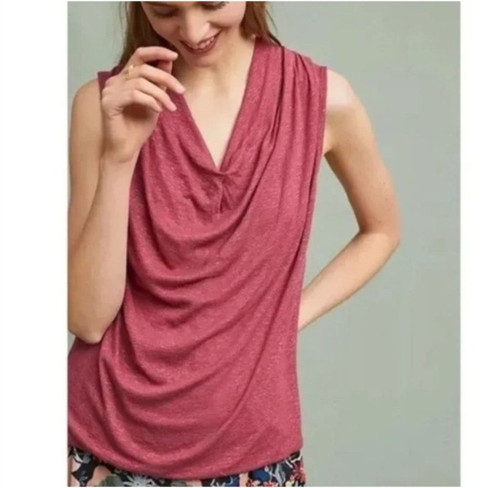 Anthropologie Anthropologie AKEMI + Kin Berry cowl neck sleeveless blouse Size S / US 4 / IT 40 - 2 Thumbnail