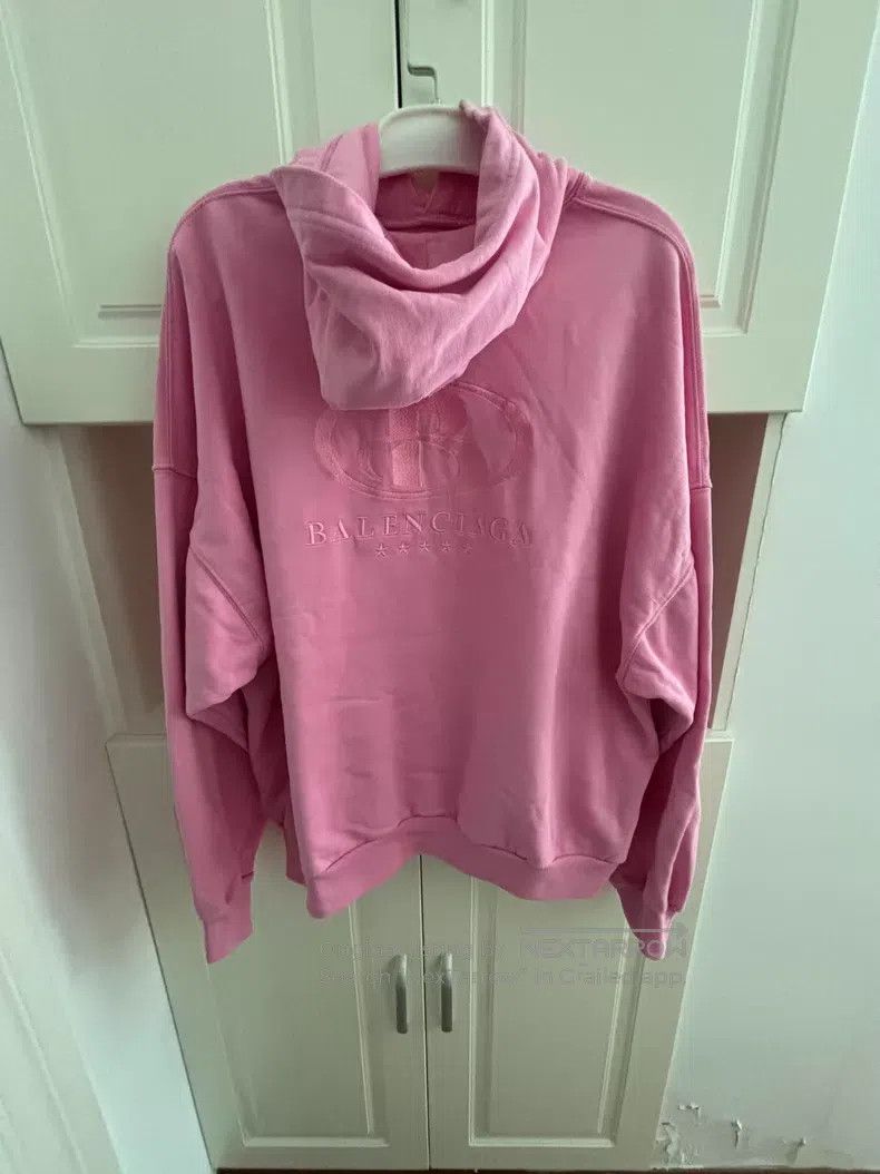 Balenciaga Balenciaga Logo Printed Solid Color Long Sleeve Hoodie Size M / US 6-8 / IT 42-44 - 3 Thumbnail