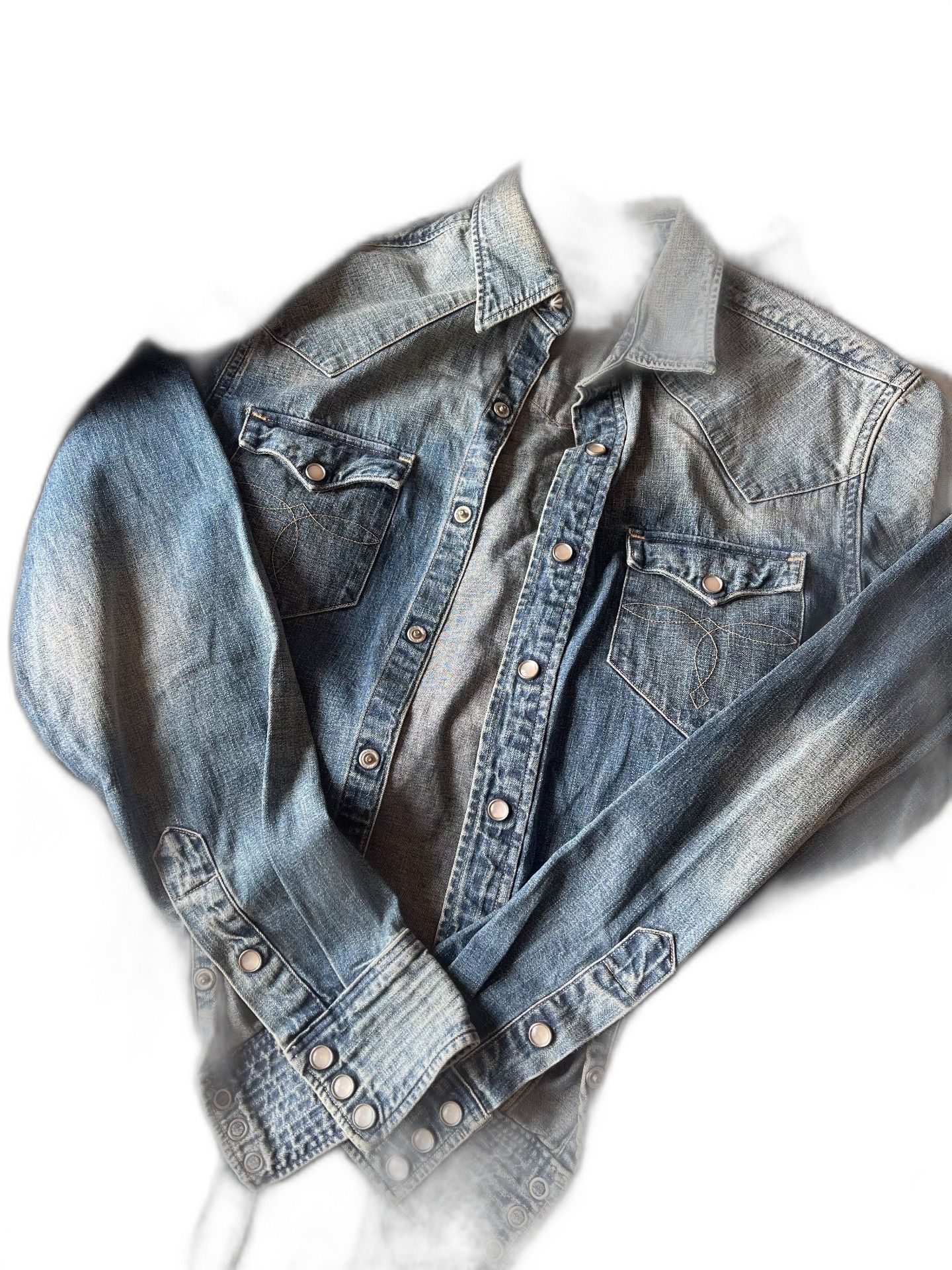 RRL Ralph Lauren RRL Denim Shirt Size US S / EU 44-46 / 1 - 1 Thumbnail