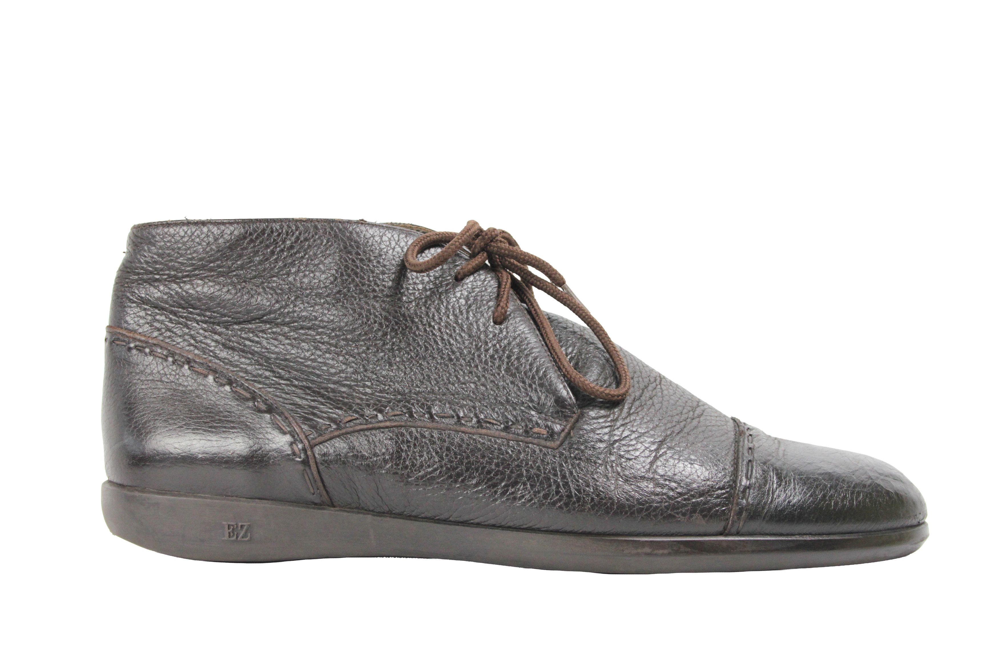 Ermenegildo Zegna Leather Chukka Boots Size US 10.5 / EU 43-44 - 2 Thumbnail