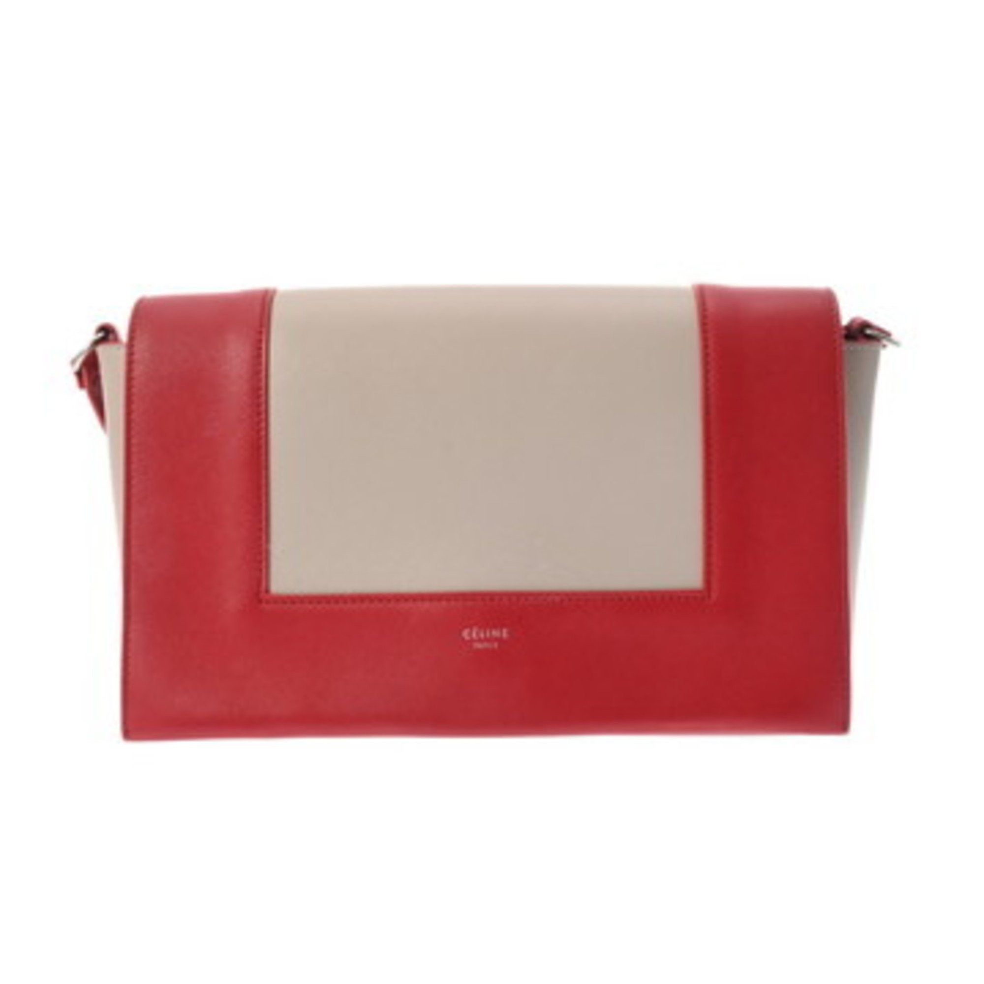 Celine CELINE Frame Medium Shoulder Bag in Red/Gray, Women's Leather Size ONE SIZE - 1 Thumbnail