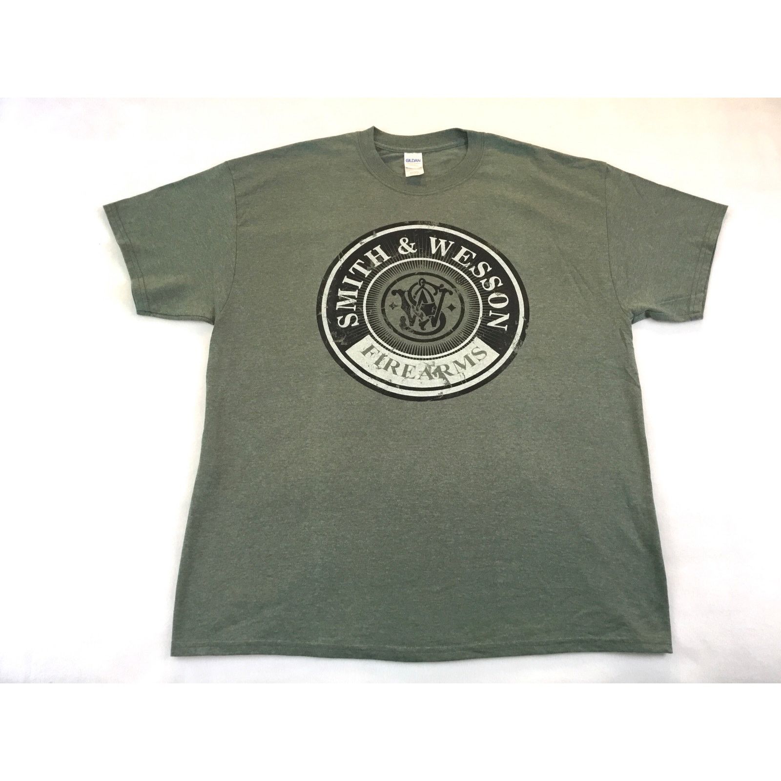 Gildan Smith & Wesson T-Shirt Full Shirtfront Green Black Gray XL Size US XL / EU 56 / 4 - 1 Thumbnail