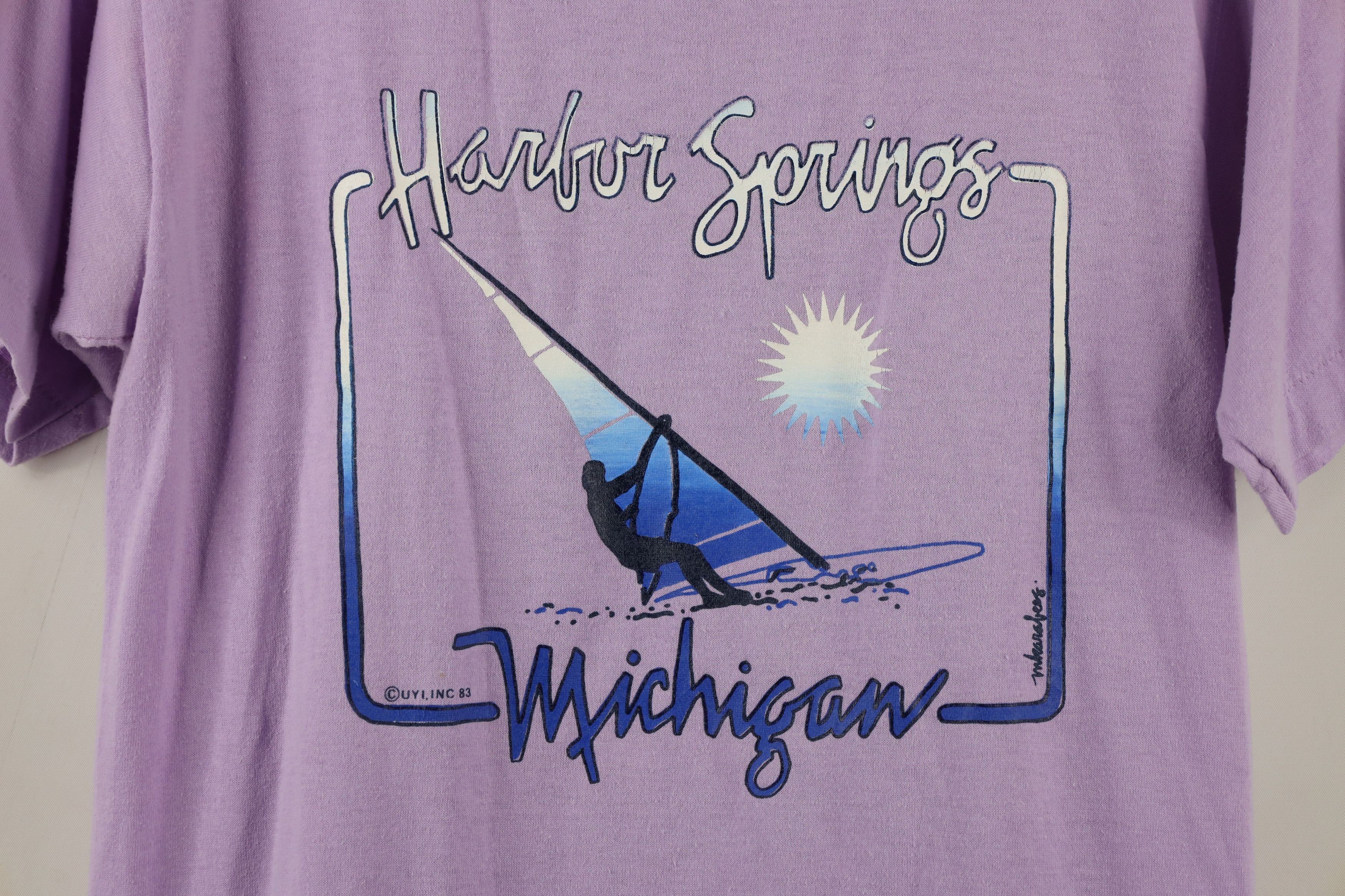Russell Athletic × Vintage Vintage 80s Russell Athletic Michigan Windsail T-Shirt USA Size S / US 4 / IT 40 - 4 Thumbnail
