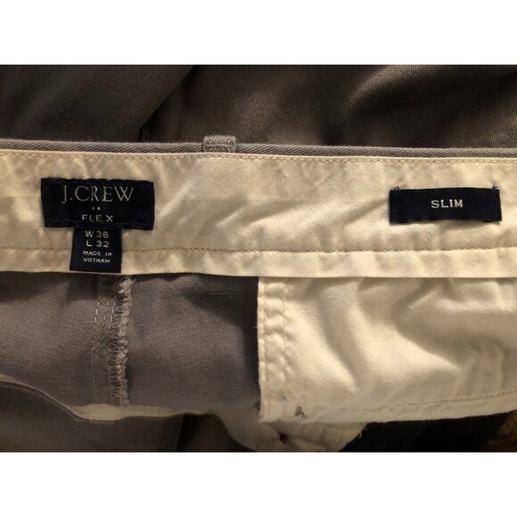 J.Crew J.crew men's gray cotton chino casual pants slim fit 36/32 Size 36R - 4 Thumbnail