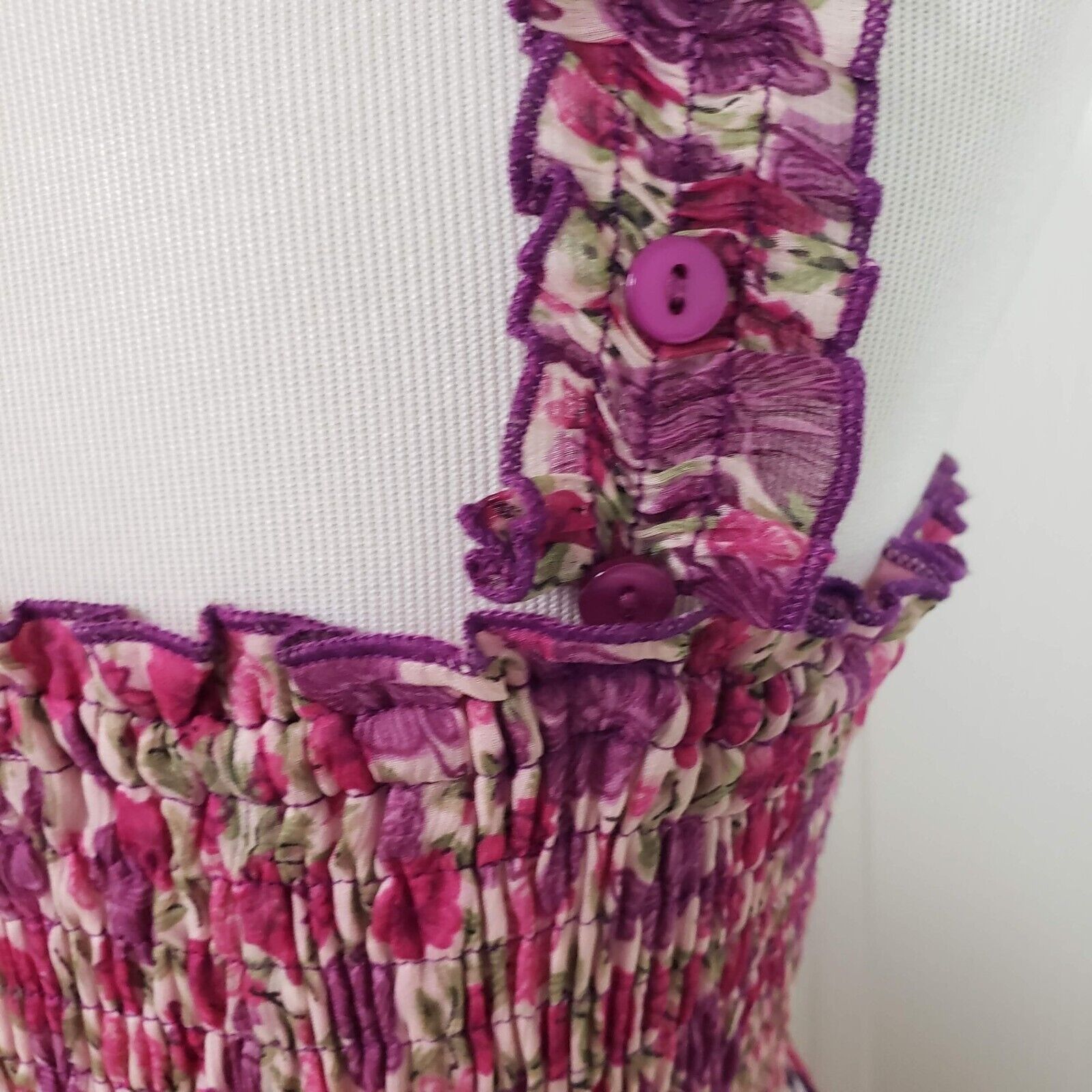 Designer Chaudry Floral Maxi Dress Womens Size Medium Tiered Boho Size M / US 6-8 / IT 42-44 - 5 Thumbnail