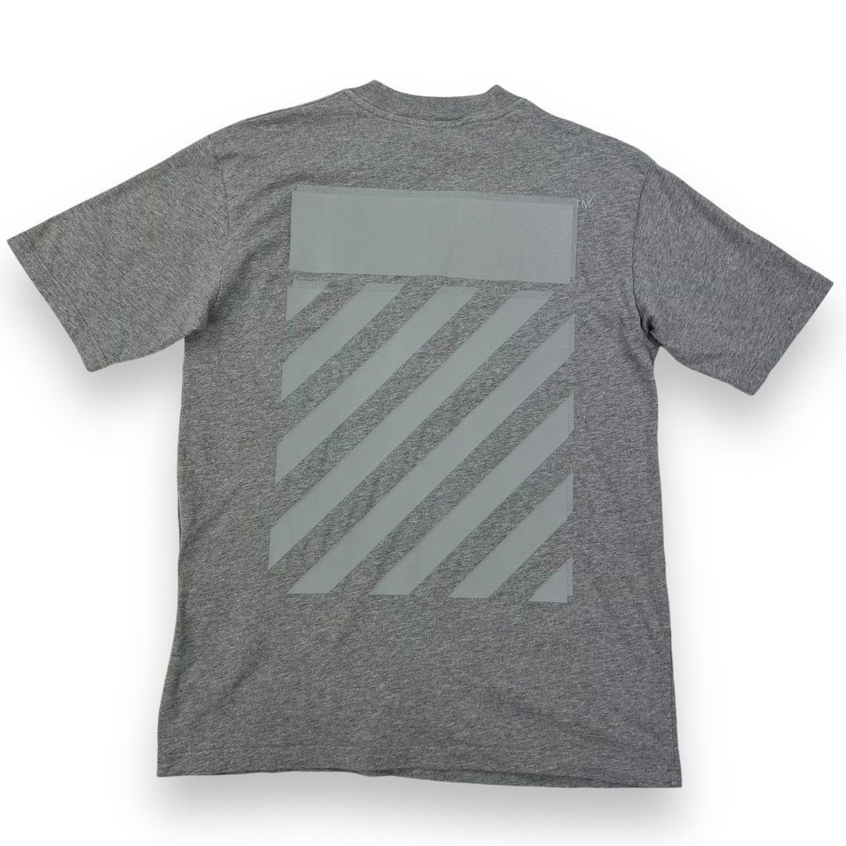 Off-White Off-White Rubber Diagonal Grey T Shirt Size US S / EU 44-46 / 1 - 3 Thumbnail
