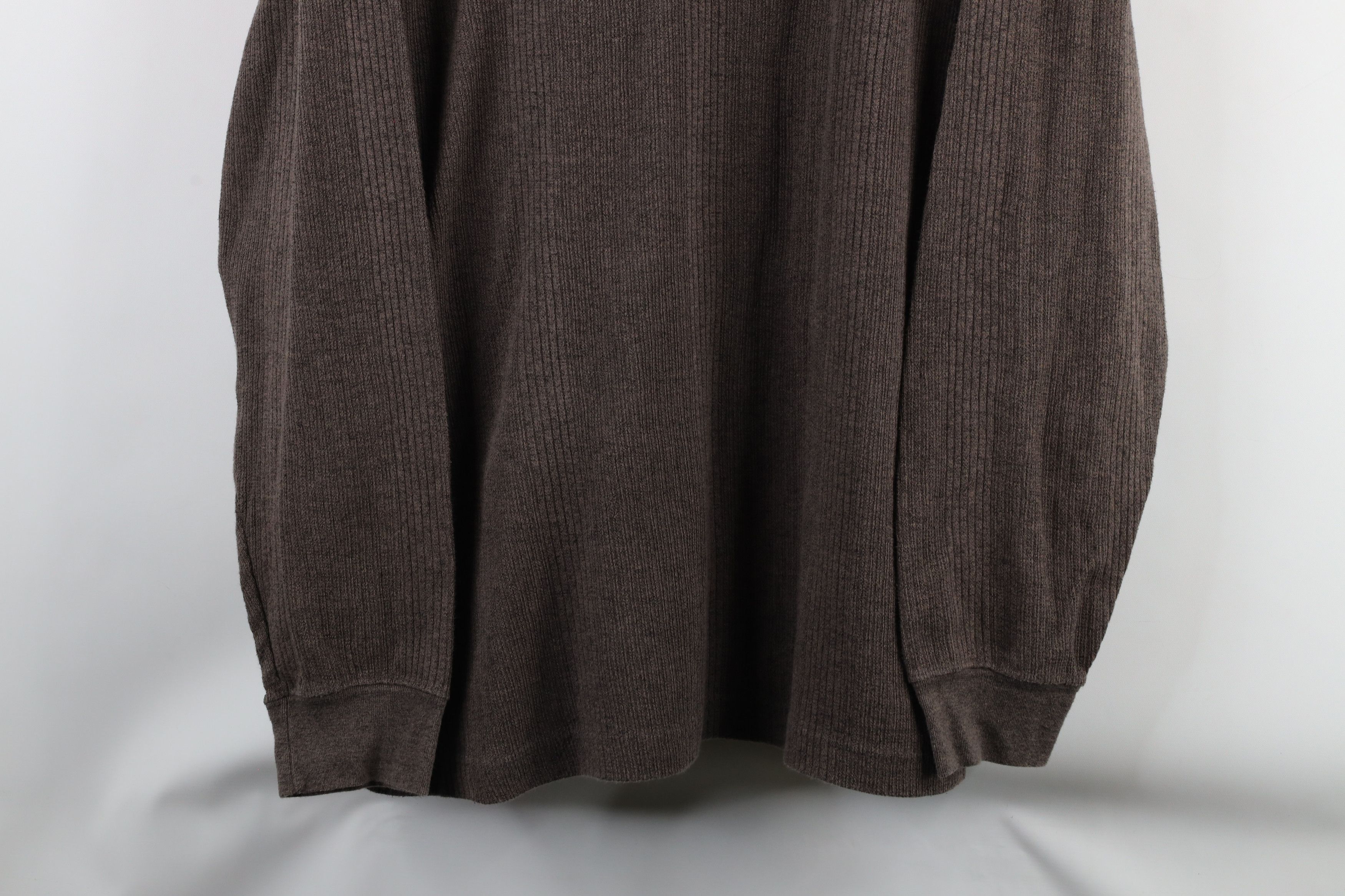 Vintage Vintage 90s Streetwear Knit Long Sleeve Henley T-Shirt Brown Size US XL / EU 56 / 4 - 3 Thumbnail