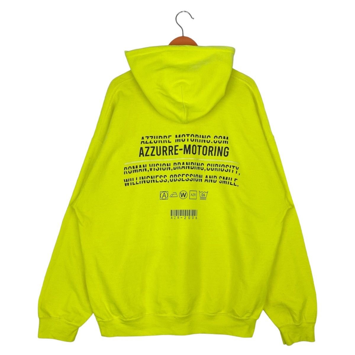 Designer × Vintage AZR Parf Of In Your Hoodie Neon Yellow Pullover Jumper Size US XXL / EU 58 / 5 - 5 Thumbnail