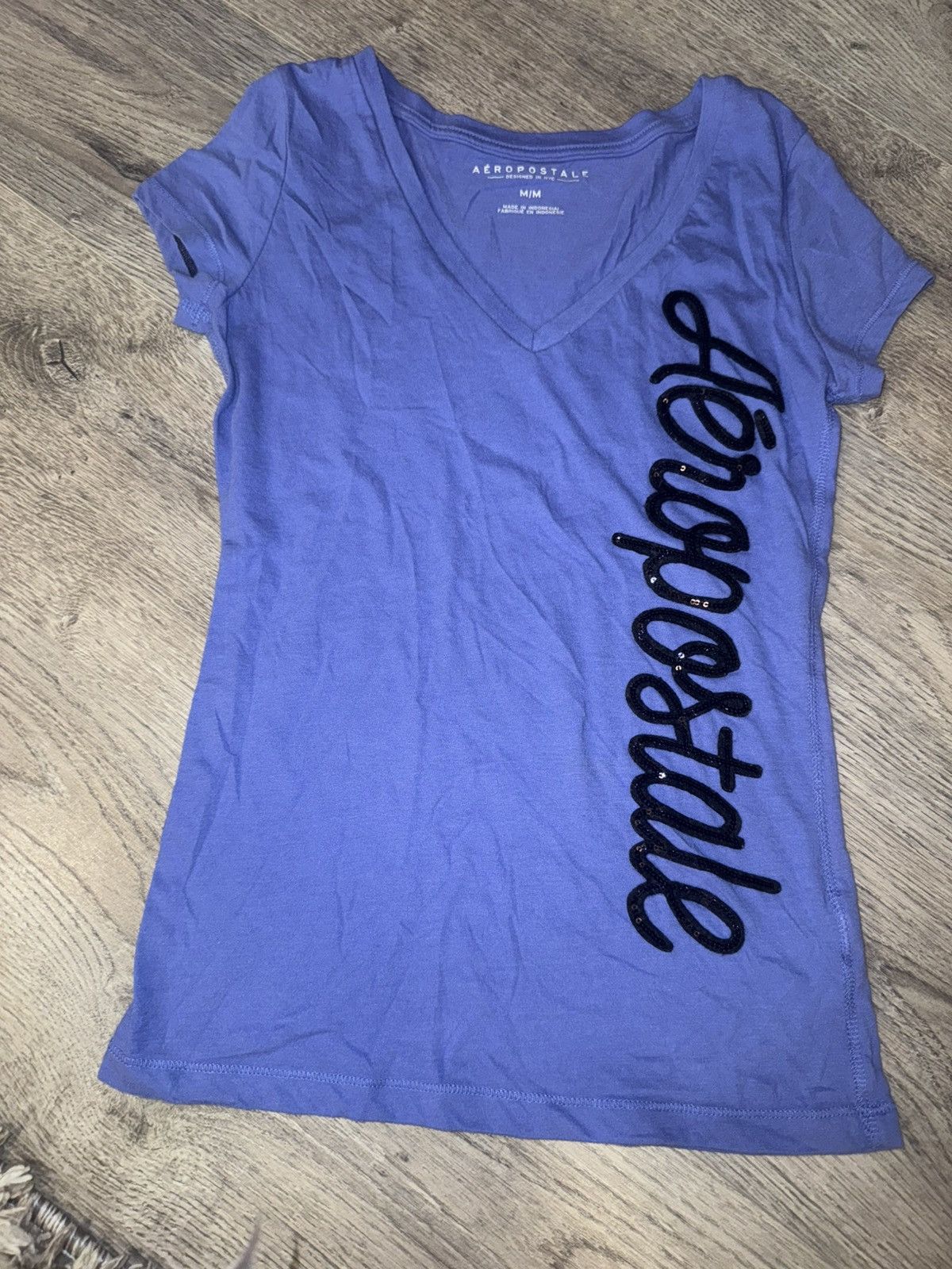 Aeropostale Blue and black Aeropostale V-neck Sequin Bling Size M / US 6-8 / IT 42-44 - 3 Thumbnail