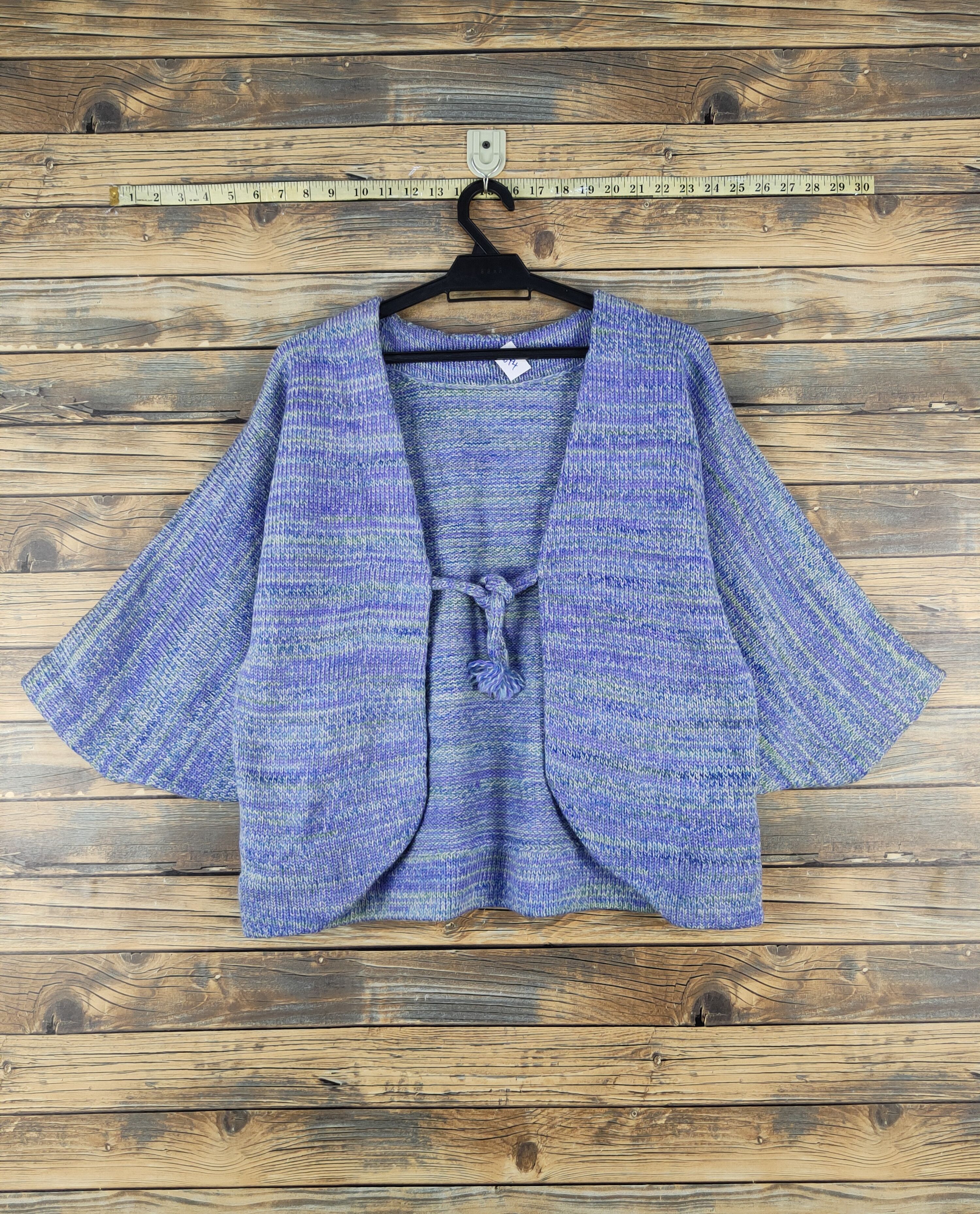 Homespun Knitwear × Japanese Brand Japan vintage kimono Purple Knitwear Cardigan #W1674 Size S / US 4 / IT 40 - 1 Thumbnail