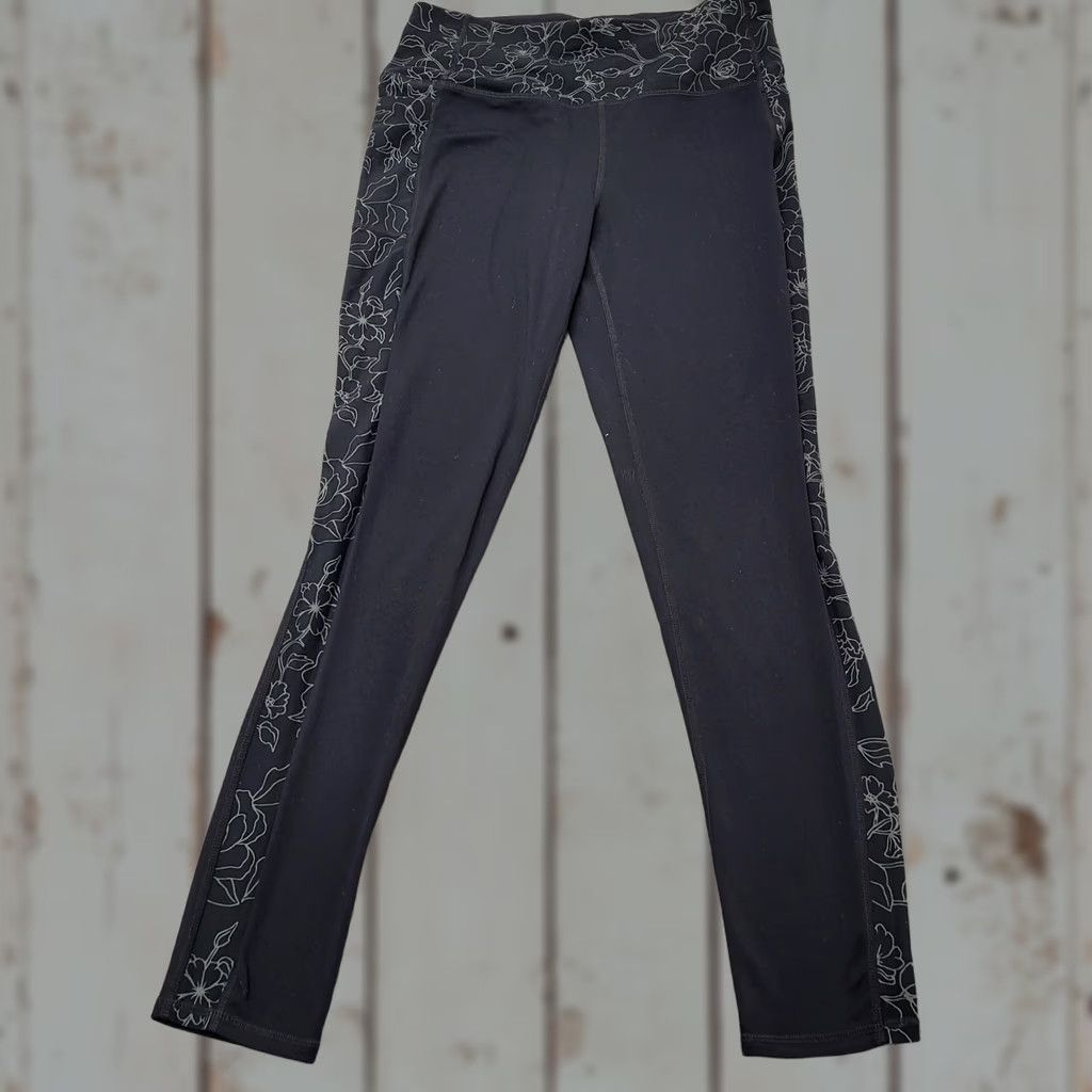 SKECHERS Skechers Leggings Women's Medium Black Yoga Skinny Active Wear Outdoor Pockets Geometric Pattern Adjustable Inseam See Pic's Size 32" / US 10 / IT 46 - 1 Thumbnail