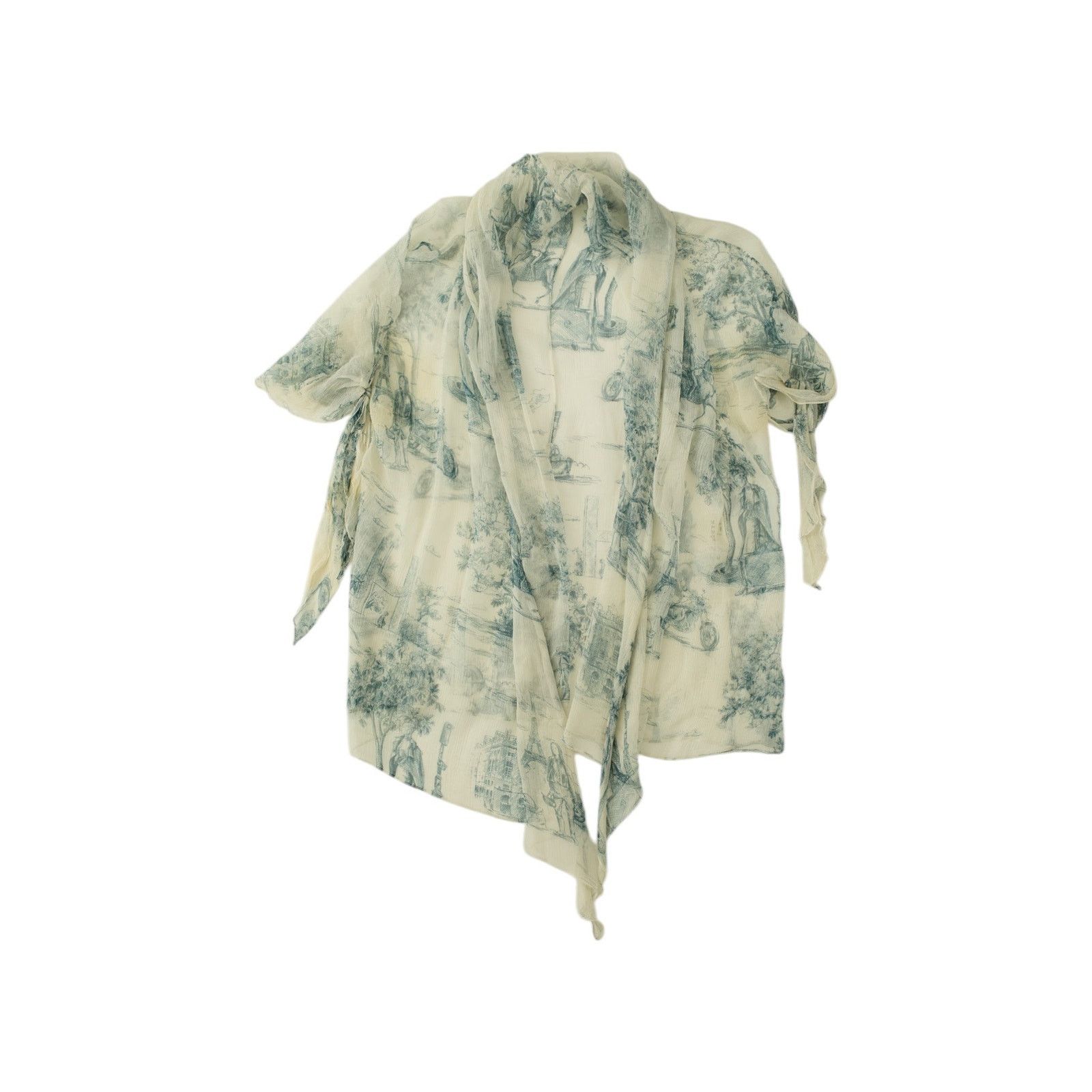Hermes by Jean Paul Gaultier S/S 2006 Printed Silk Blouse Size XS / US 0-2 / IT 36-38 - 1 Thumbnail