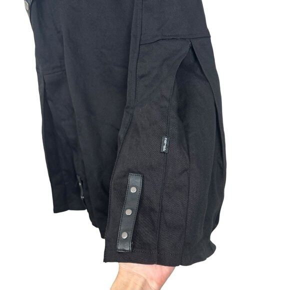 Tripp NYC Tripp NYC Women's M Black Pleated Overall Mini Dress Punk Go Size M / US 6-8 / IT 42-44 - 4 Thumbnail