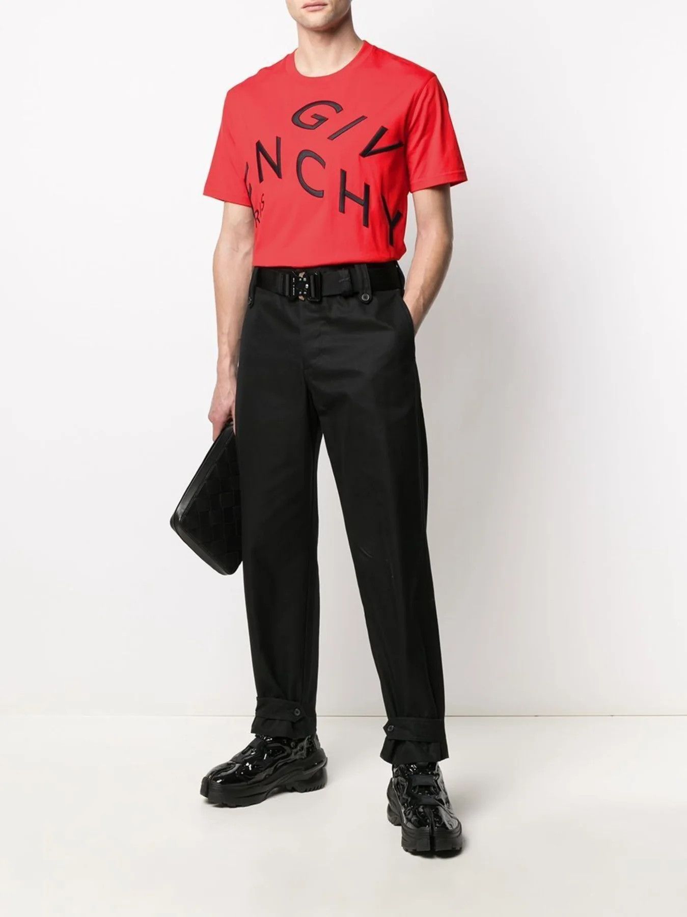Givenchy o1mle0226 Oversized T-Shirt Refracted Embroidery Red/Black Size US L / EU 52-54 / 3 - 5 Thumbnail