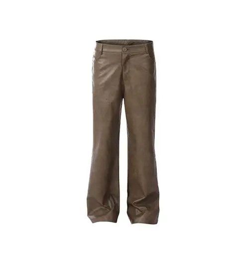 Japanese Brand Ishida x Fuji Outdoor retro fashion washed pu leather pants Size US 29 - 4 Thumbnail