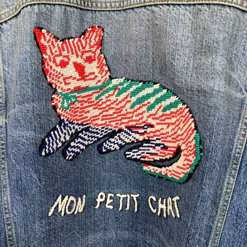 Gucci Gucci Make an old embroidered cat letter denim jacket 2502- Size US L / EU 52-54 / 3 - 5 Thumbnail