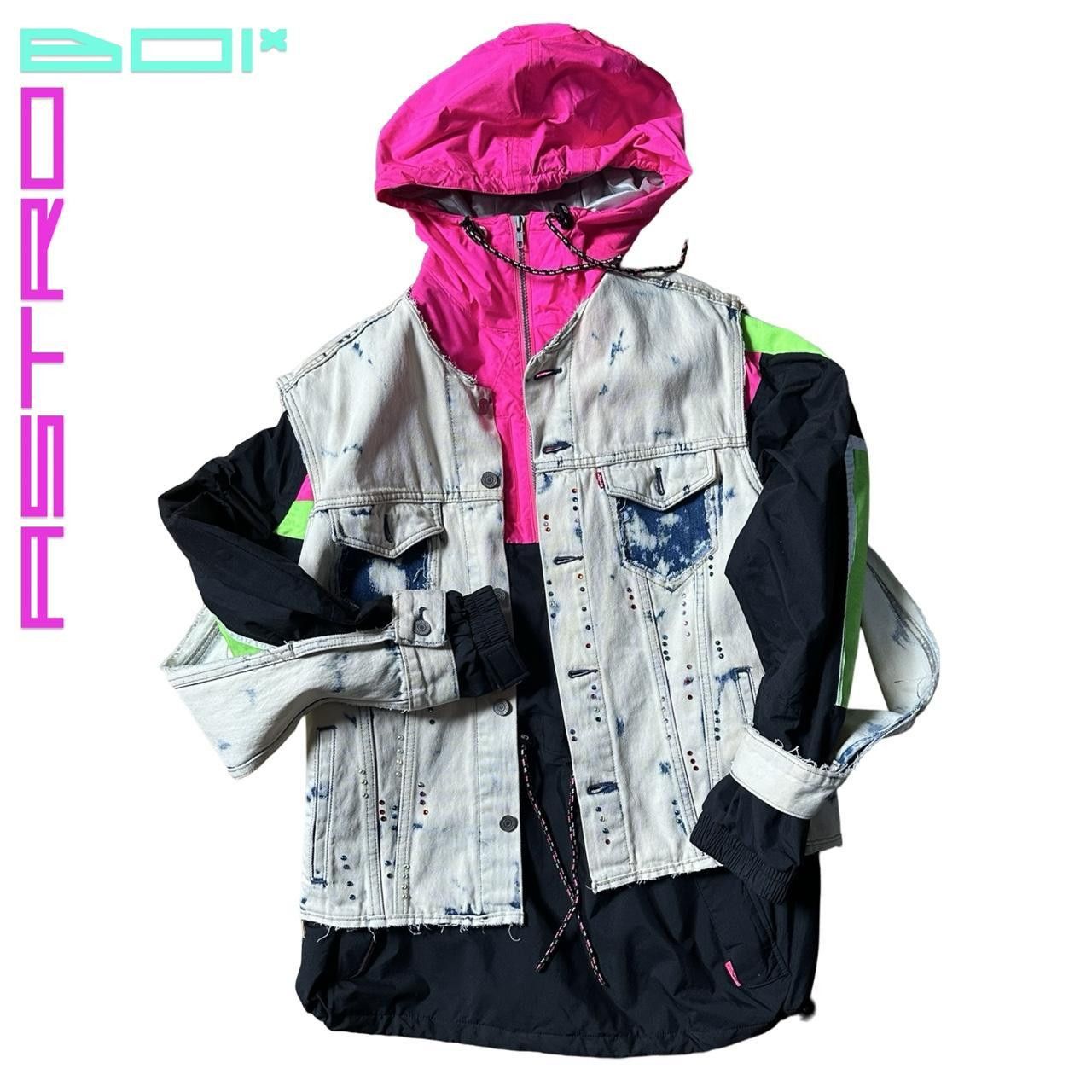 Vintage Vintage APLS Apres Ski Pink & Green Neon Ski Jacket - XL Size US XL / EU 56 / 4 - 7 Thumbnail
