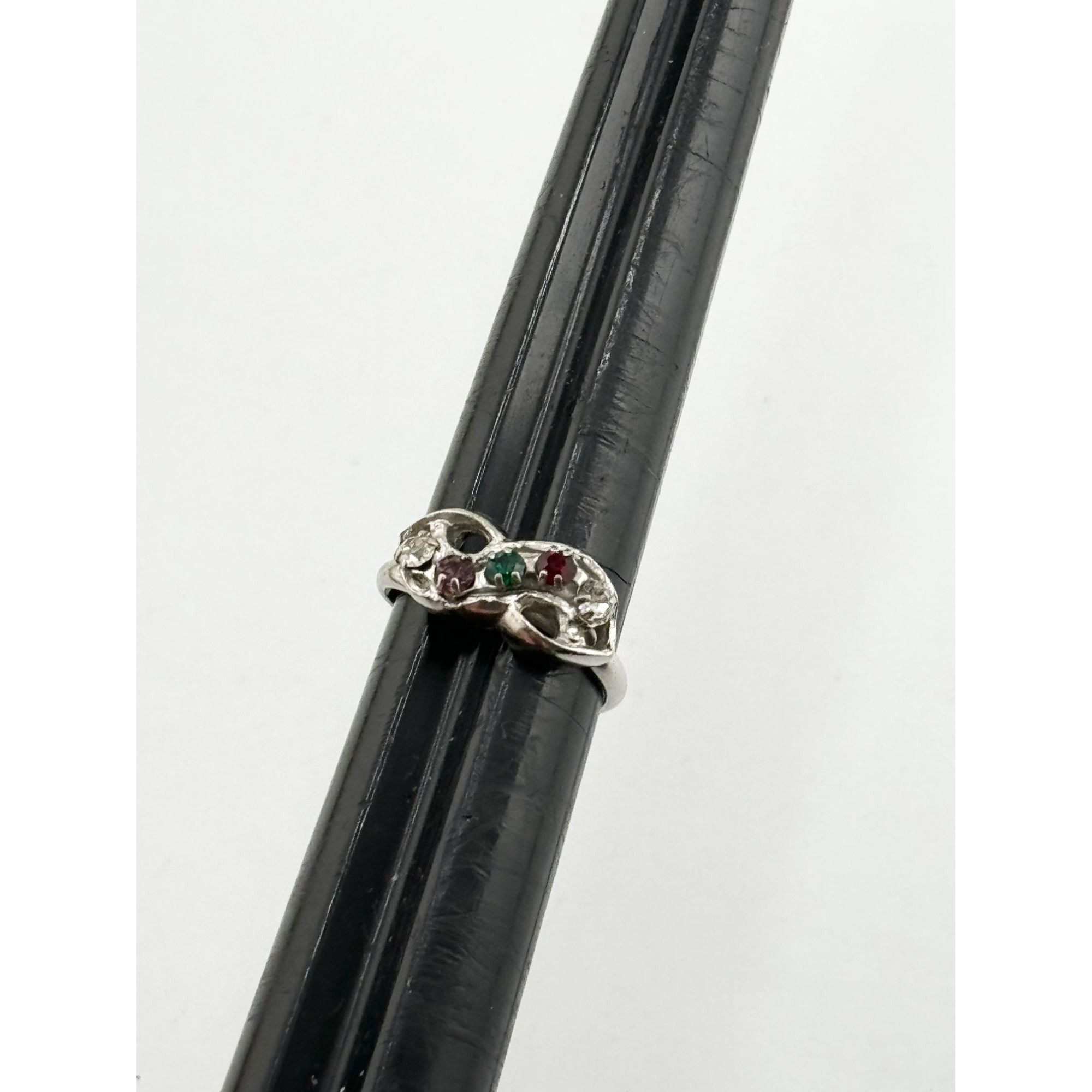 Vintage Vintage Emmons silver rhinestone adjustable ring Size ONE SIZE - 3 Thumbnail