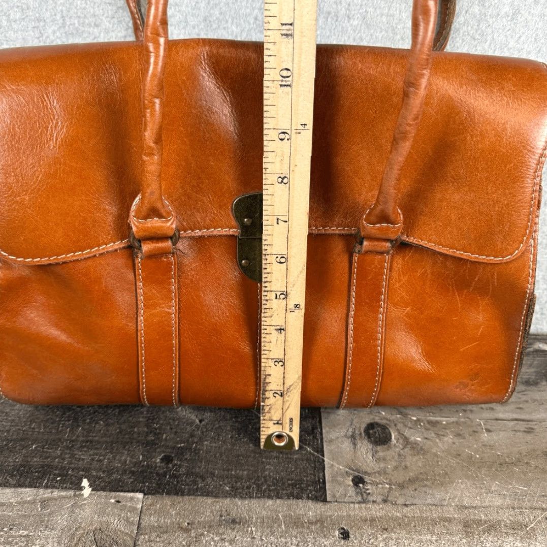 Patricia Nash Patricia Nash Vienna Satchel Leather Shoulder Bag Medium Womens Tan Brown Multicolor Purse Bag Size ONE SIZE - 3 Thumbnail