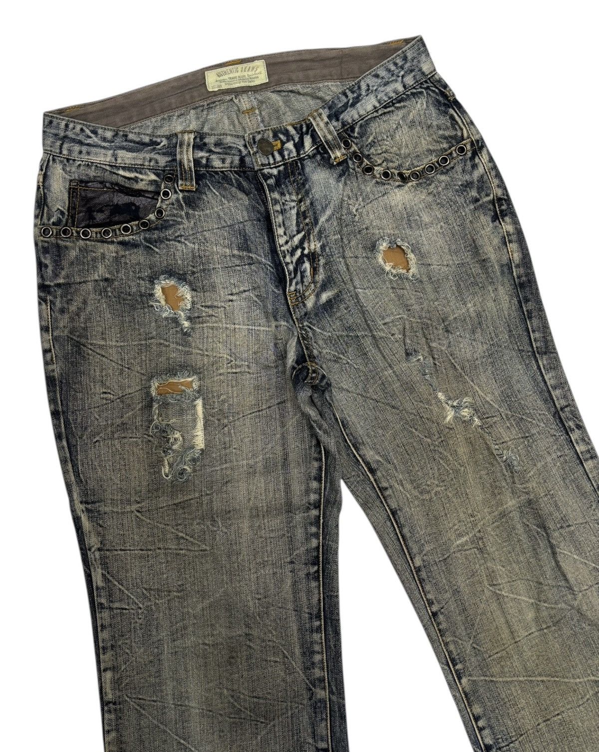 If Six Was Nine × Japanese Brand × Obelisk FLARE JEANS AUTHENTIC RUSTY DISTRESSED DENIM JEANS Size US 30 / EU 46 - 5 Thumbnail