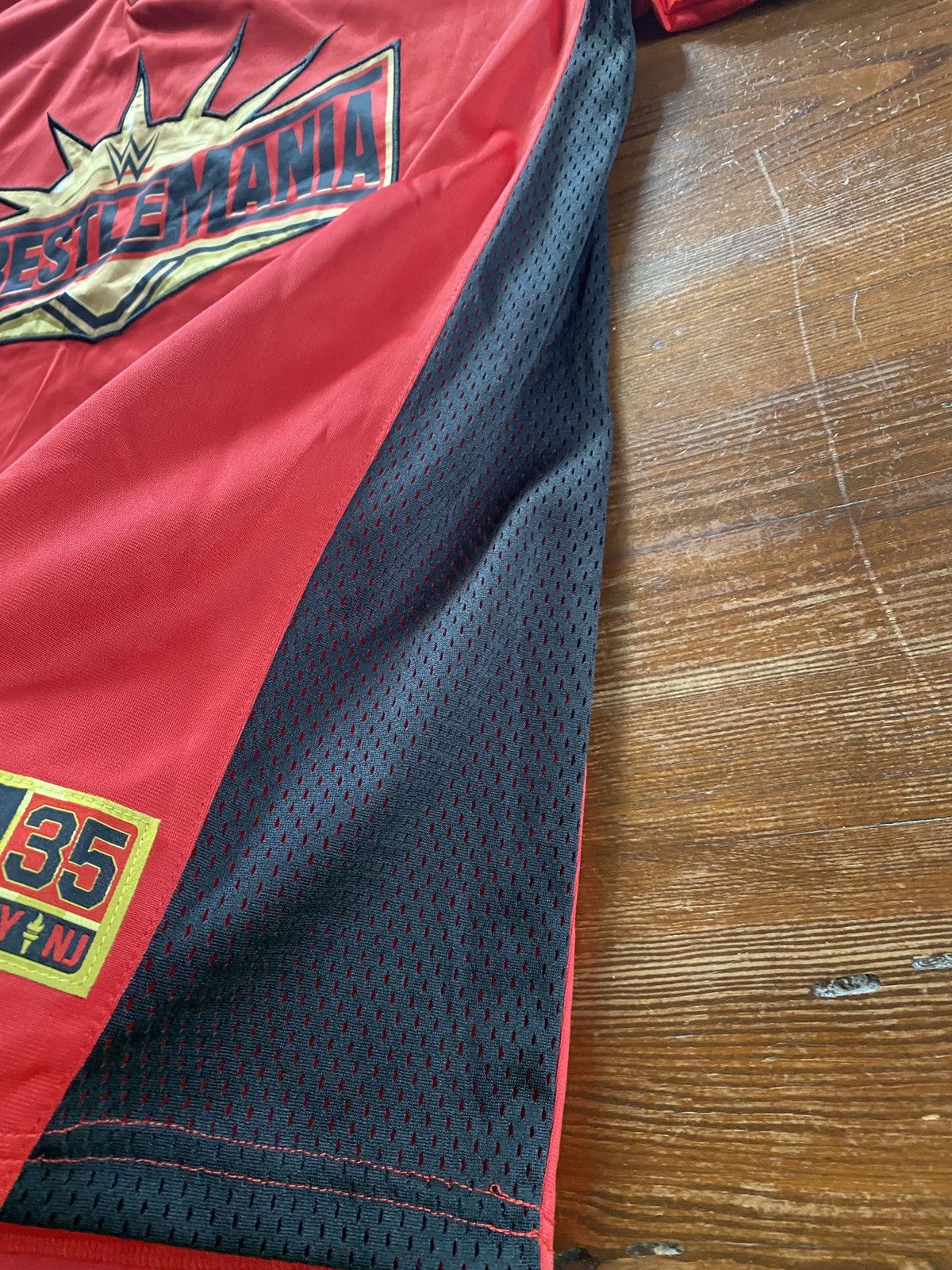 WWE 2019 WWE Wresltlemania 35 NY NJ Football Style Jersey Size US L / EU 52-54 / 3 - 20 Thumbnail