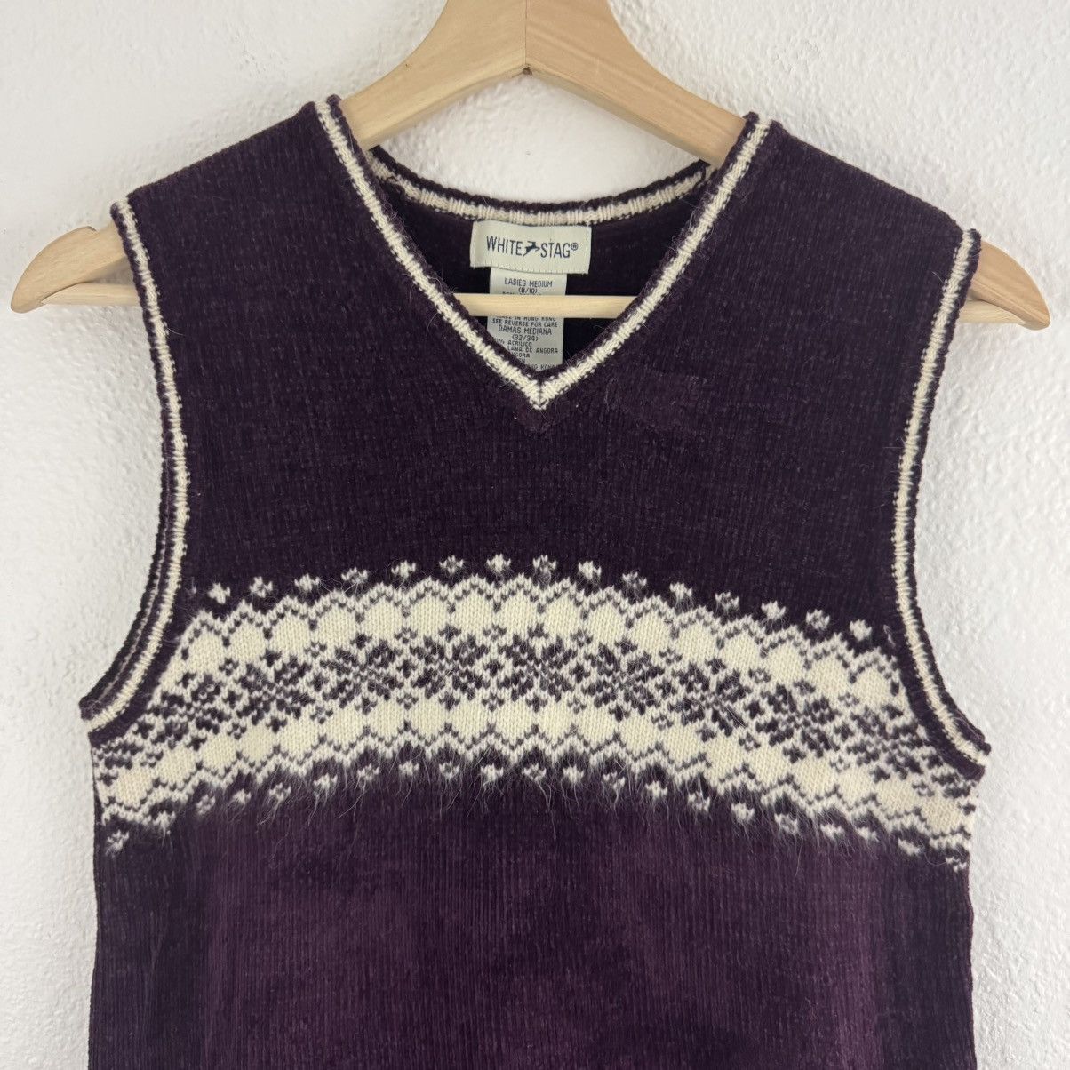 Other WHITE STAG Vintage 90s Dark Purple Fair Isle Sweater Vest Size M / US 6-8 / IT 42-44 - 2 Thumbnail