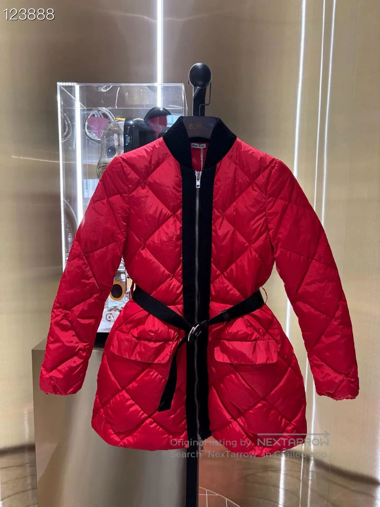 Miu Miu Miu Miu Runway Red Quilted Mid. Size S / US 4 / IT 40 - 1 Thumbnail
