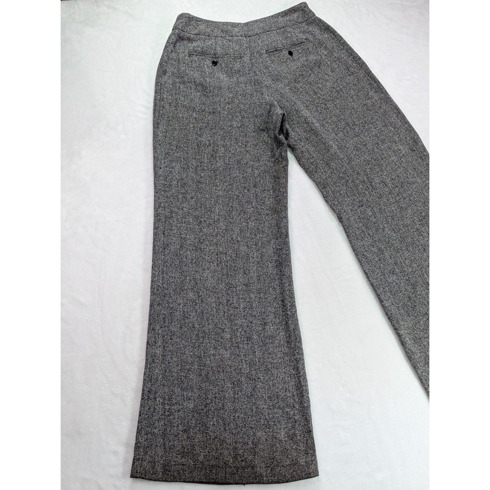 Other Sz 2 Black/White Wide Leg Mid Rise Herringbone Tweed VTG Y2K Size 26" / US 2 / IT 38 - 8 Thumbnail