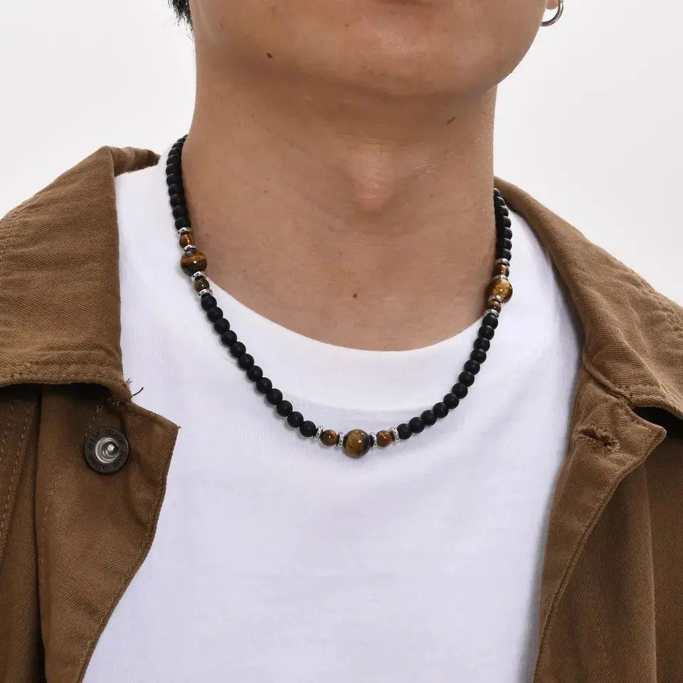 Jewelry Snake eye Casual Black Beaded Necklace Size ONE SIZE - 1 Thumbnail