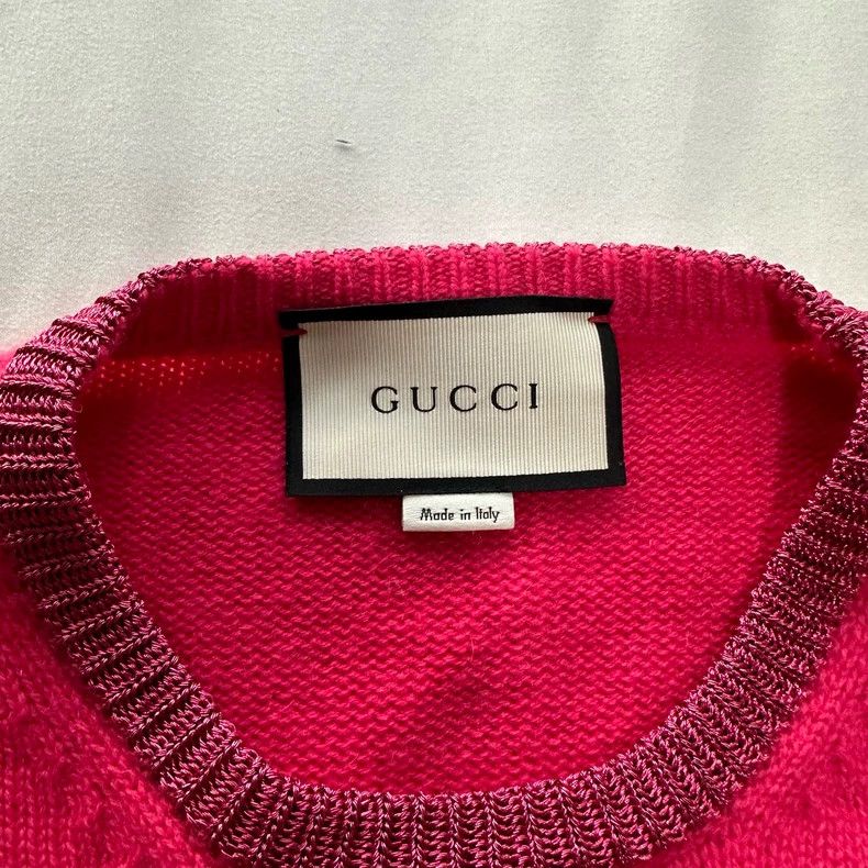 Gucci Gucci Pink kitten sweater 2501-Nextarrow Size US M / EU 48-50 / 2 - 2 Thumbnail