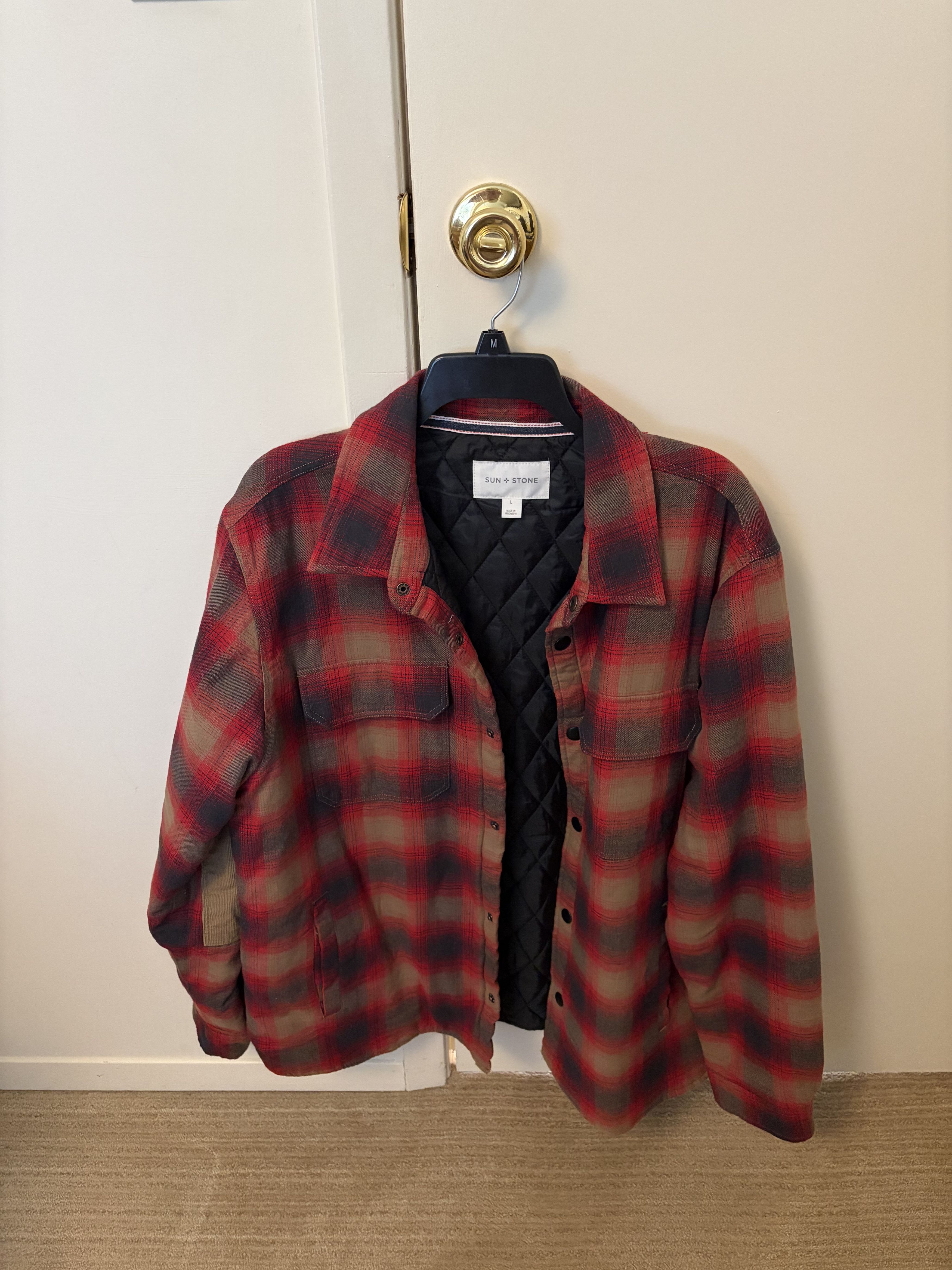 Other Men’s Red Flannel Pullover Jacket Button Up Size US L / EU 52-54 / 3 - 1 Thumbnail