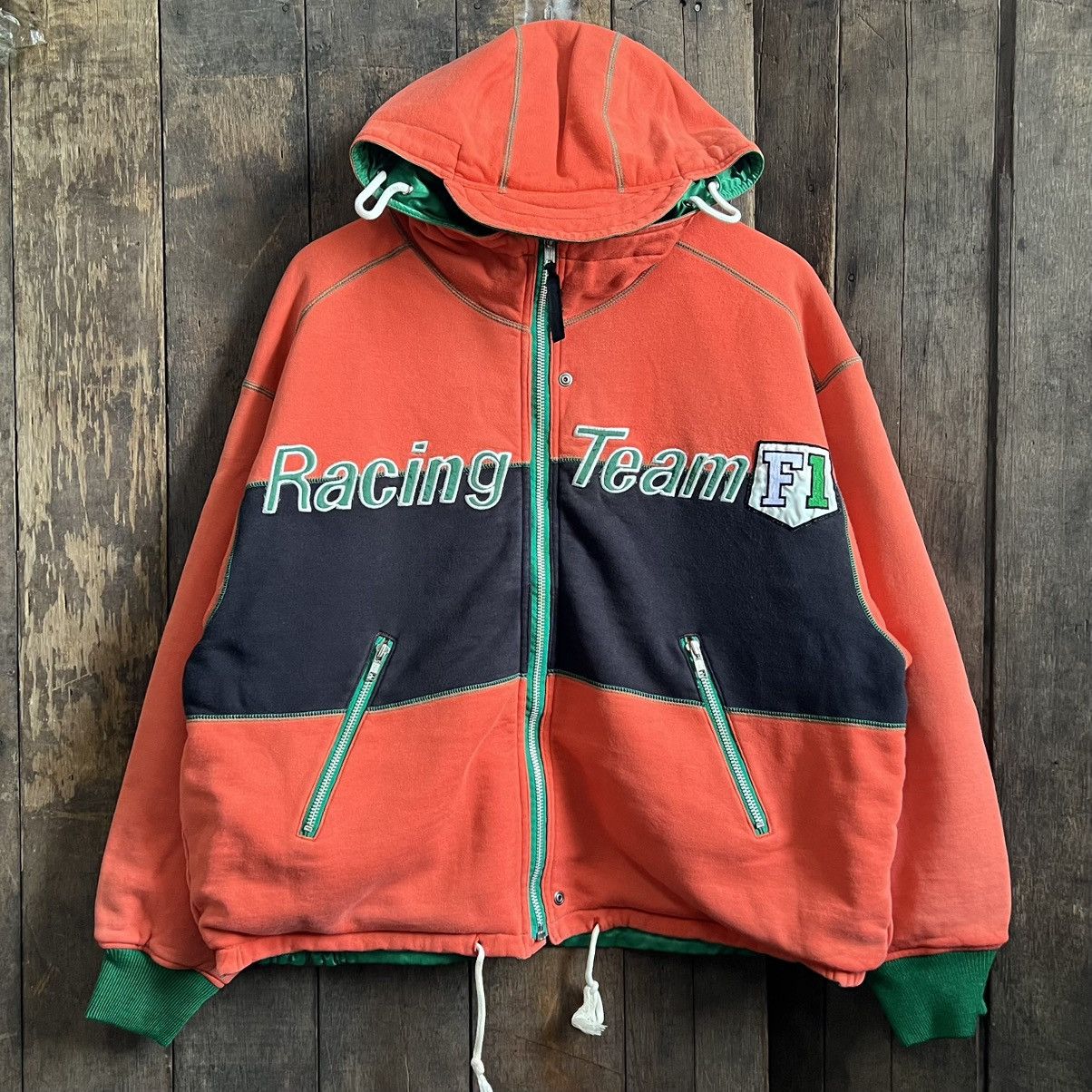 Vintage Vintage Benetton F1 Racing Team Reversible Hoodie Size US L / EU 52-54 / 3 - 1 Thumbnail