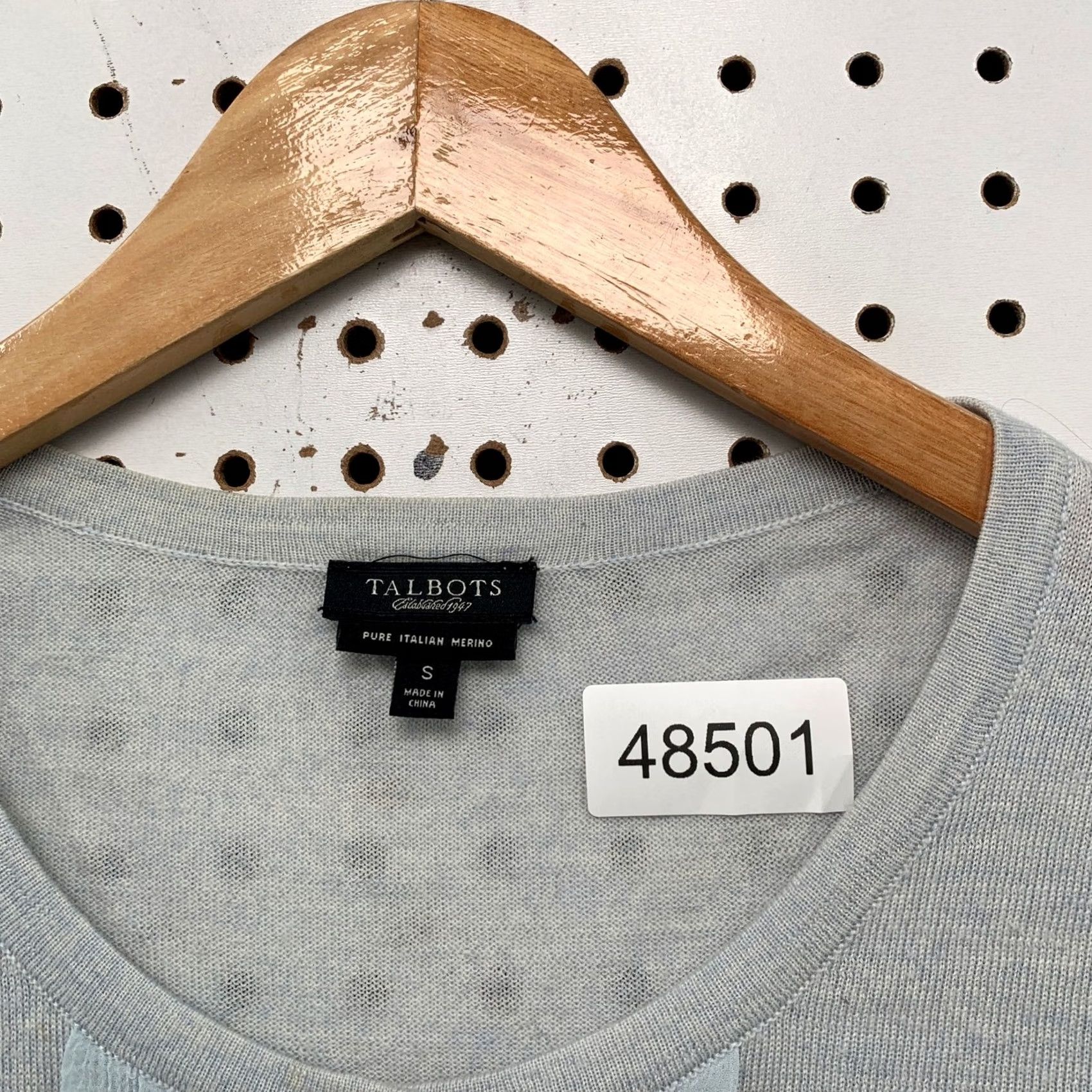 Talbots Talbots Sweater Cardigan Women Small Light Blue Pure Italian Merino Wool Pleated Size S / US 4 / IT 40 - 3 Thumbnail