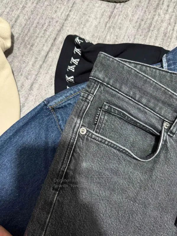 Versace Versace M Size Black Gray Leather Embroidered Pants . Size US 32 / EU 48 - 3 Thumbnail