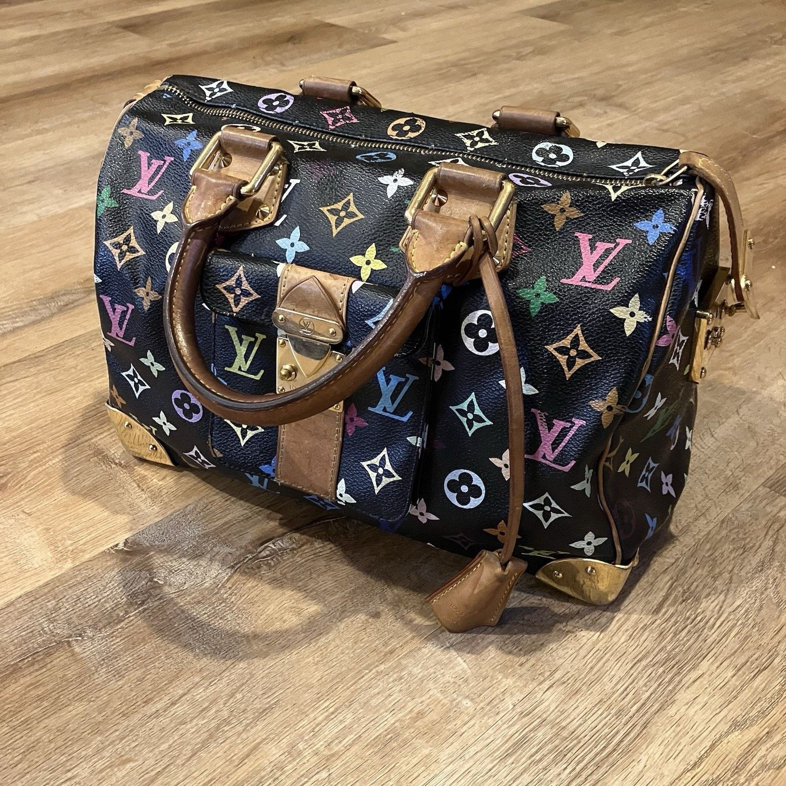 Louis Vuitton Louis Vuitton Takashi Murakami Speedy 30 Noir Bag Multicolor Size ONE SIZE - 2 Thumbnail