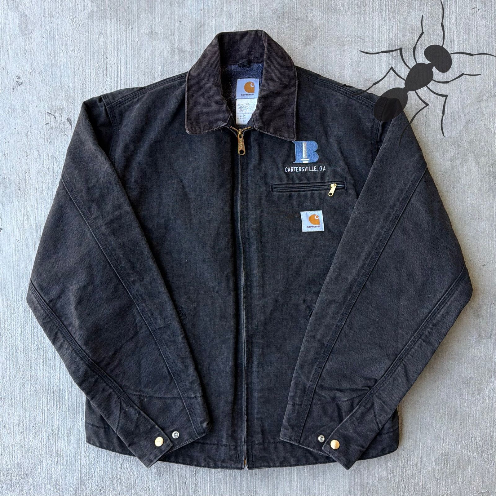 Carhartt × Vintage Vintage Carhartt J01 black Detroit work wear jacket Size US L / EU 52-54 / 3 - 1 Thumbnail