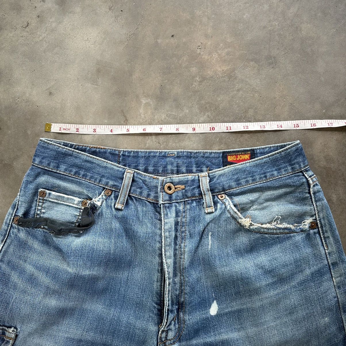 Japanese Brand Vintage Big John Distressed Faded Denim Jean Pant W29 Size US 29 - 8 Thumbnail