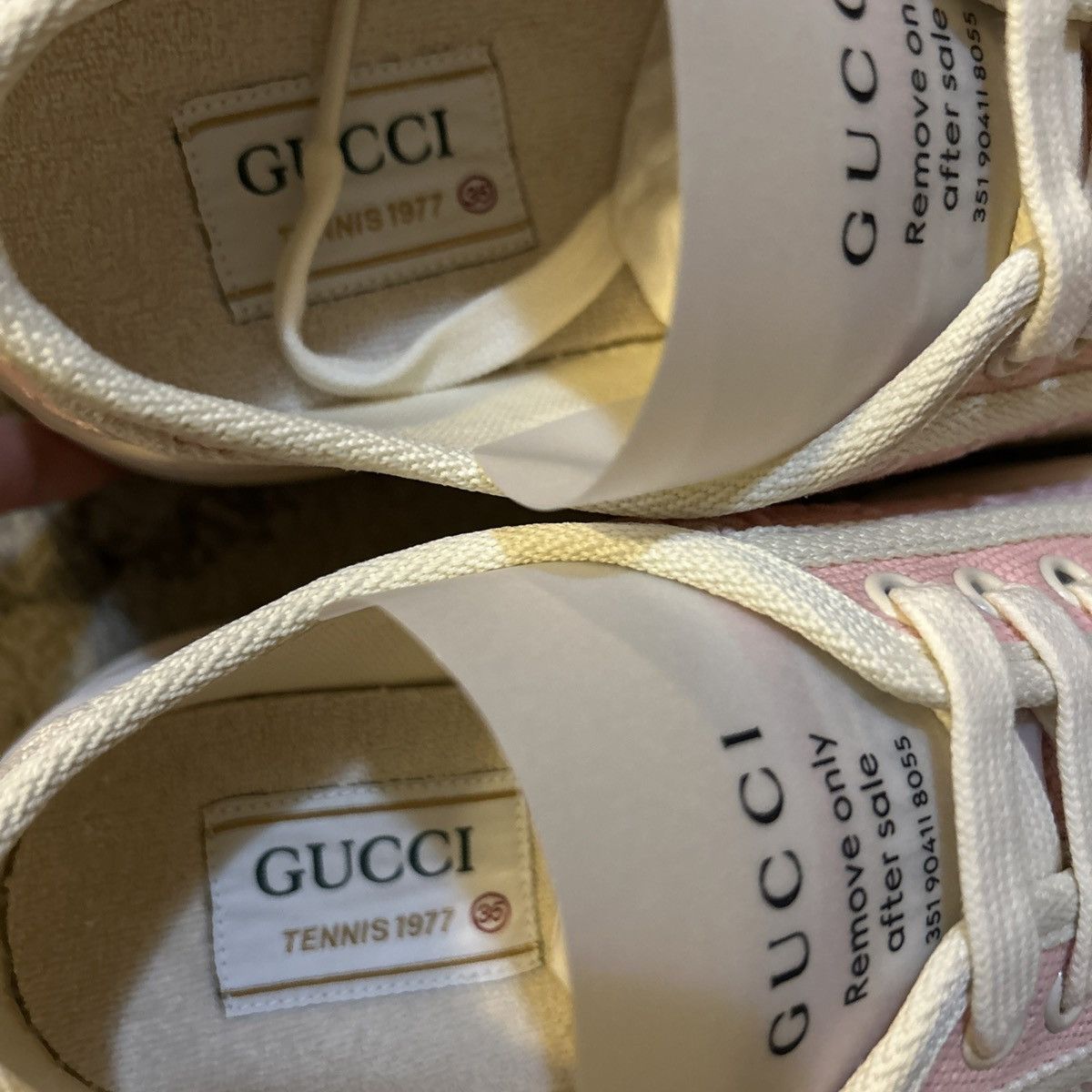 Gucci Gucci Tennis 1977 Pink GG Logo Embroidery Low Top Sneaker Size US 5 / IT 35 - 7 Thumbnail