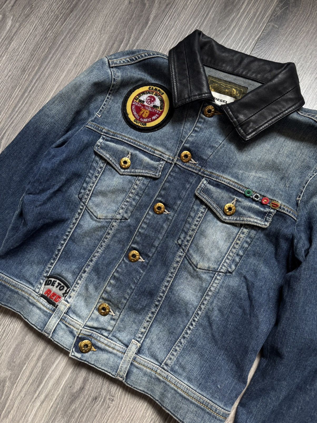Diesel Diesel Azelia Banks Tribute Denim Jacket w/ leather collar Size S / US 4 / IT 40 - 2 Thumbnail