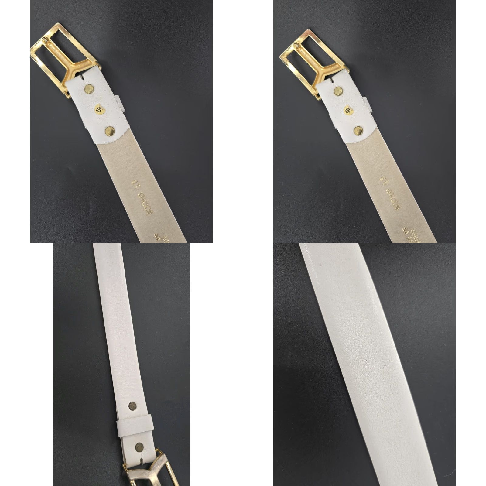 Vintage VINTAGE Paris Belt Womens 38” Cowhide Leather Gold Hardware Cowgirl Western Made USA Shirt Adult 1990s White Mens Girls Boys Size ONE SIZE - 9 Thumbnail